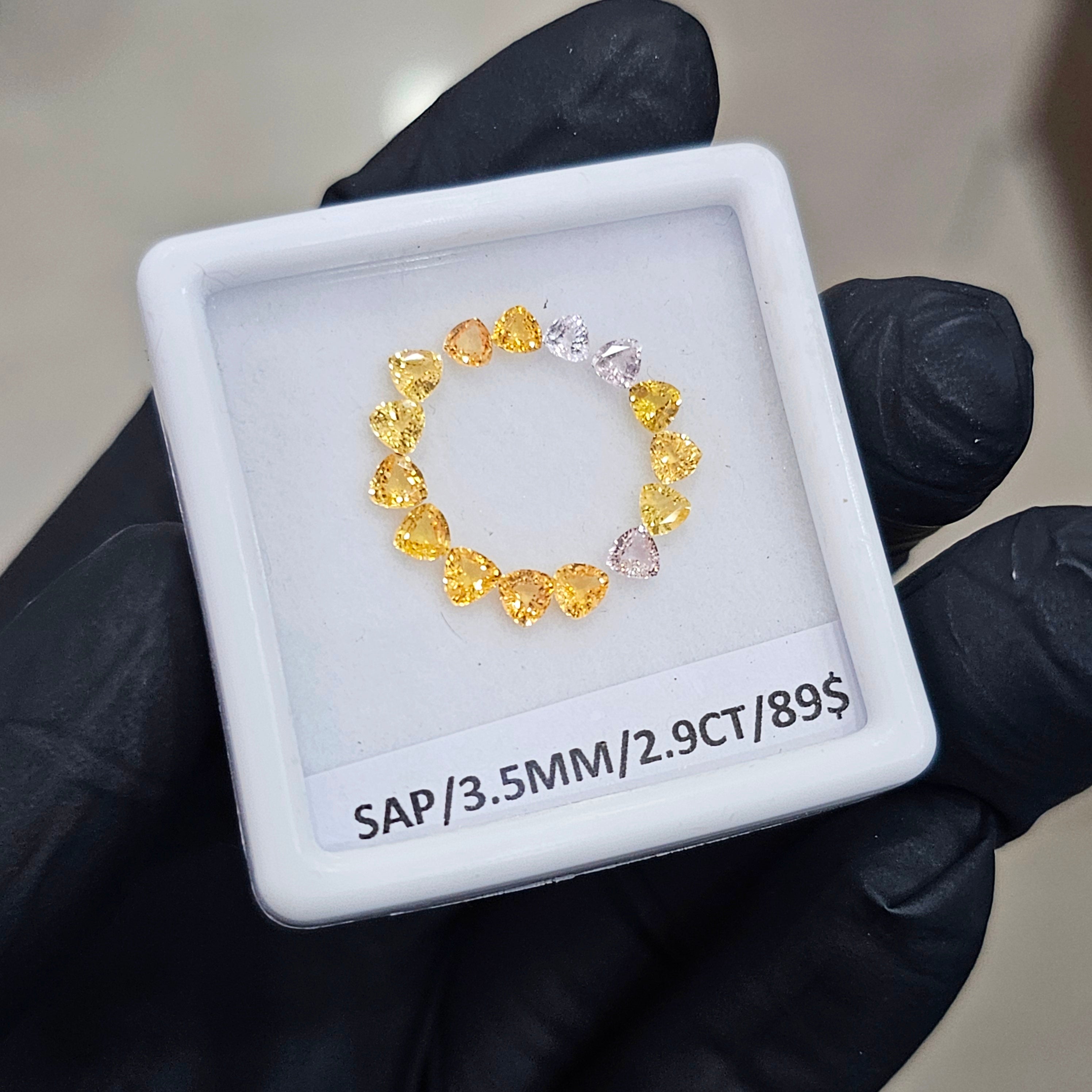 15 Pcs Of Natural Multi Sapphire Faceted | Shape: Trillion | Size: 3mm - The LabradoriteKing