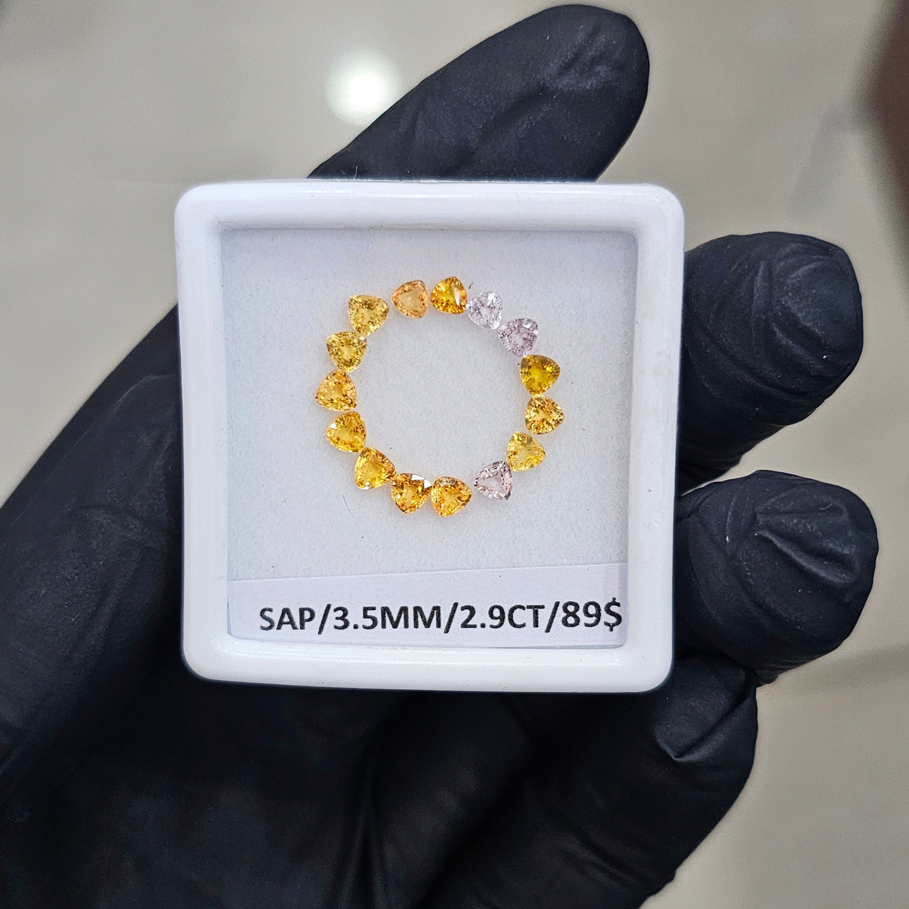 15 Pcs Of Natural Multi Sapphire Faceted | Shape: Trillion | Size: 3mm - The LabradoriteKing