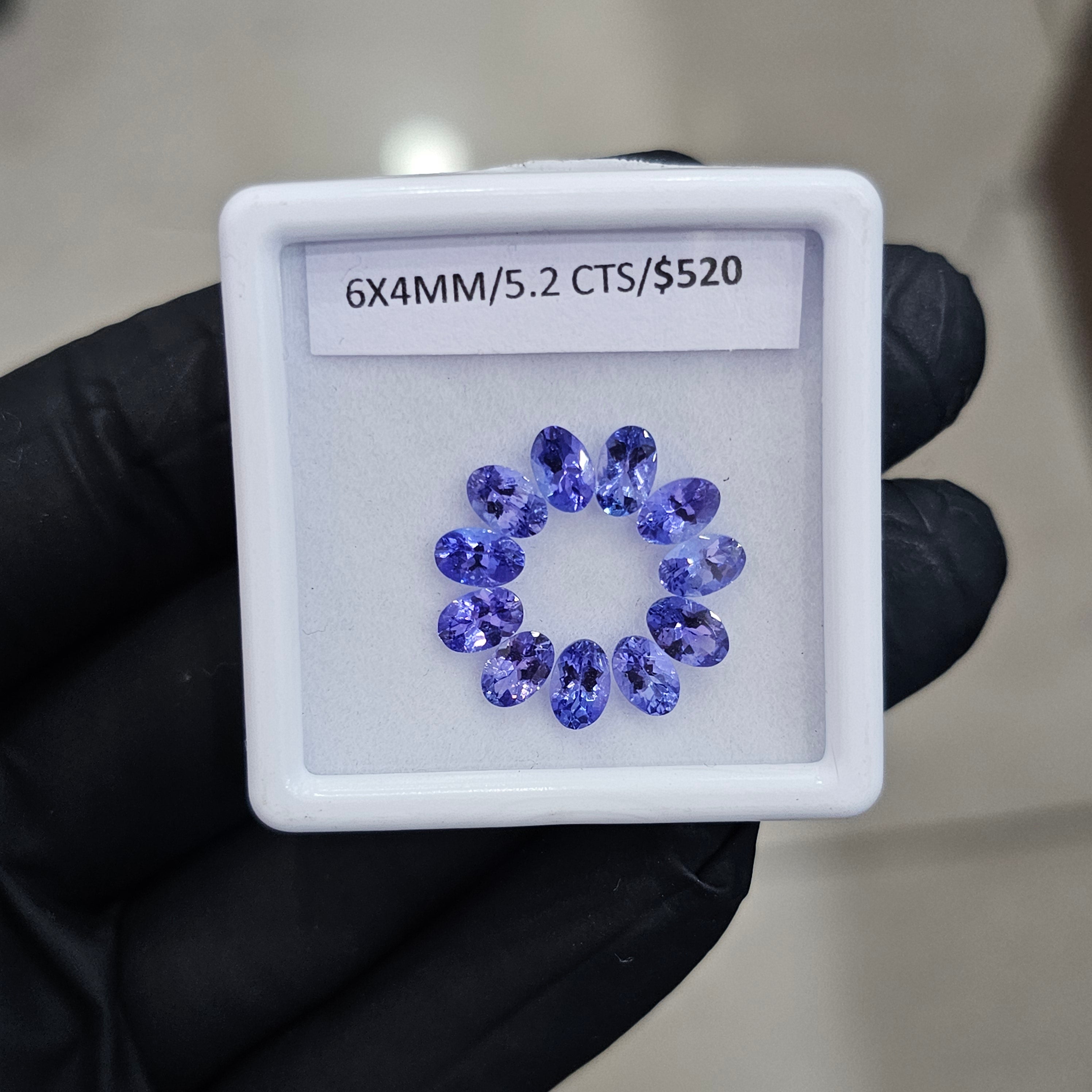 11 Pcs Of Natural Tanzanite Faceted | Shape: Oval| Size: 6x4mm - The LabradoriteKing