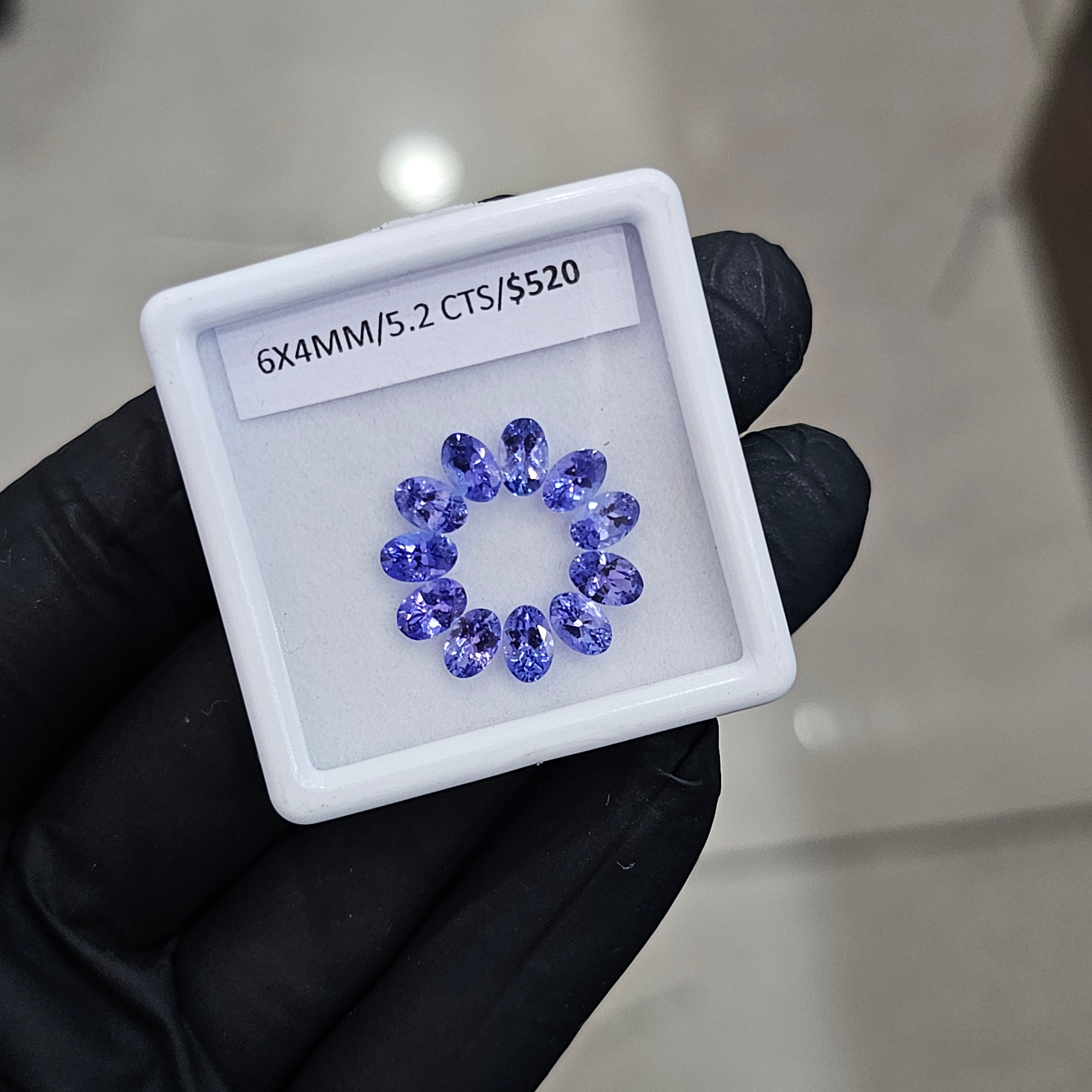 11 Pcs Of Natural Tanzanite Faceted | Shape: Oval| Size: 6x4mm - The LabradoriteKing