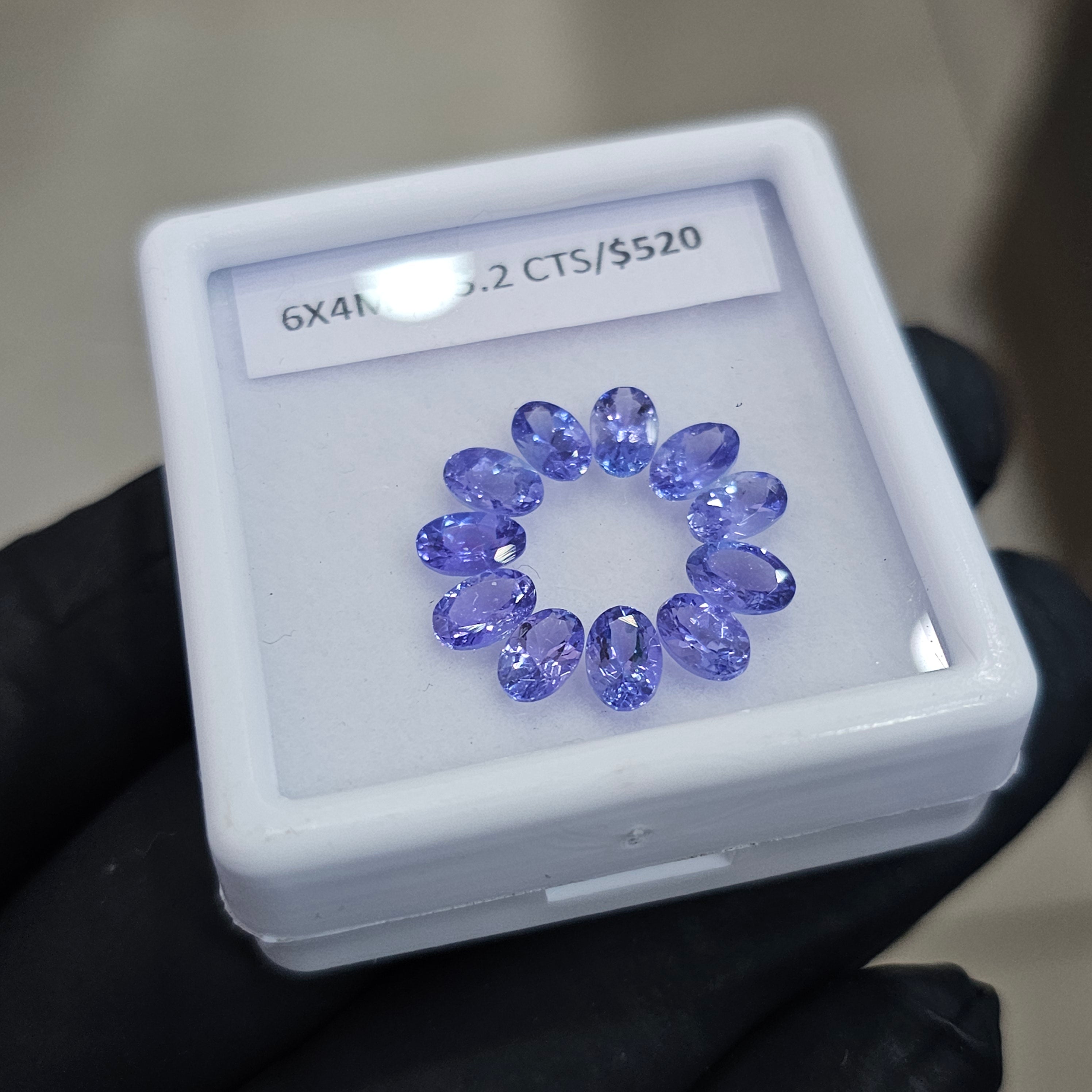 11 Pcs Of Natural Tanzanite Faceted | Shape: Oval| Size: 6x4mm - The LabradoriteKing