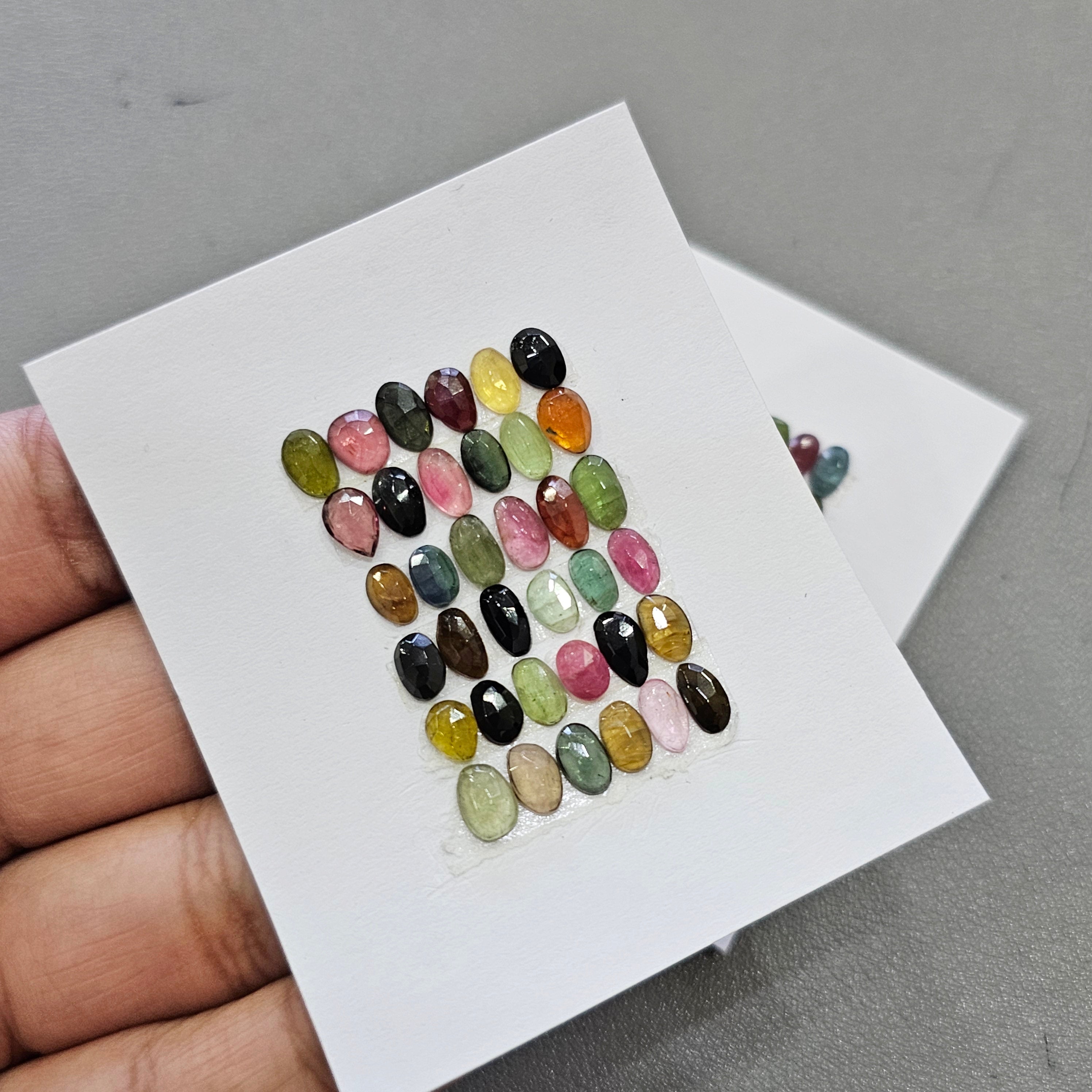 1 Card if Tourmaline rosecuts | 36 Pcs | 6-8mm - The LabradoriteKing