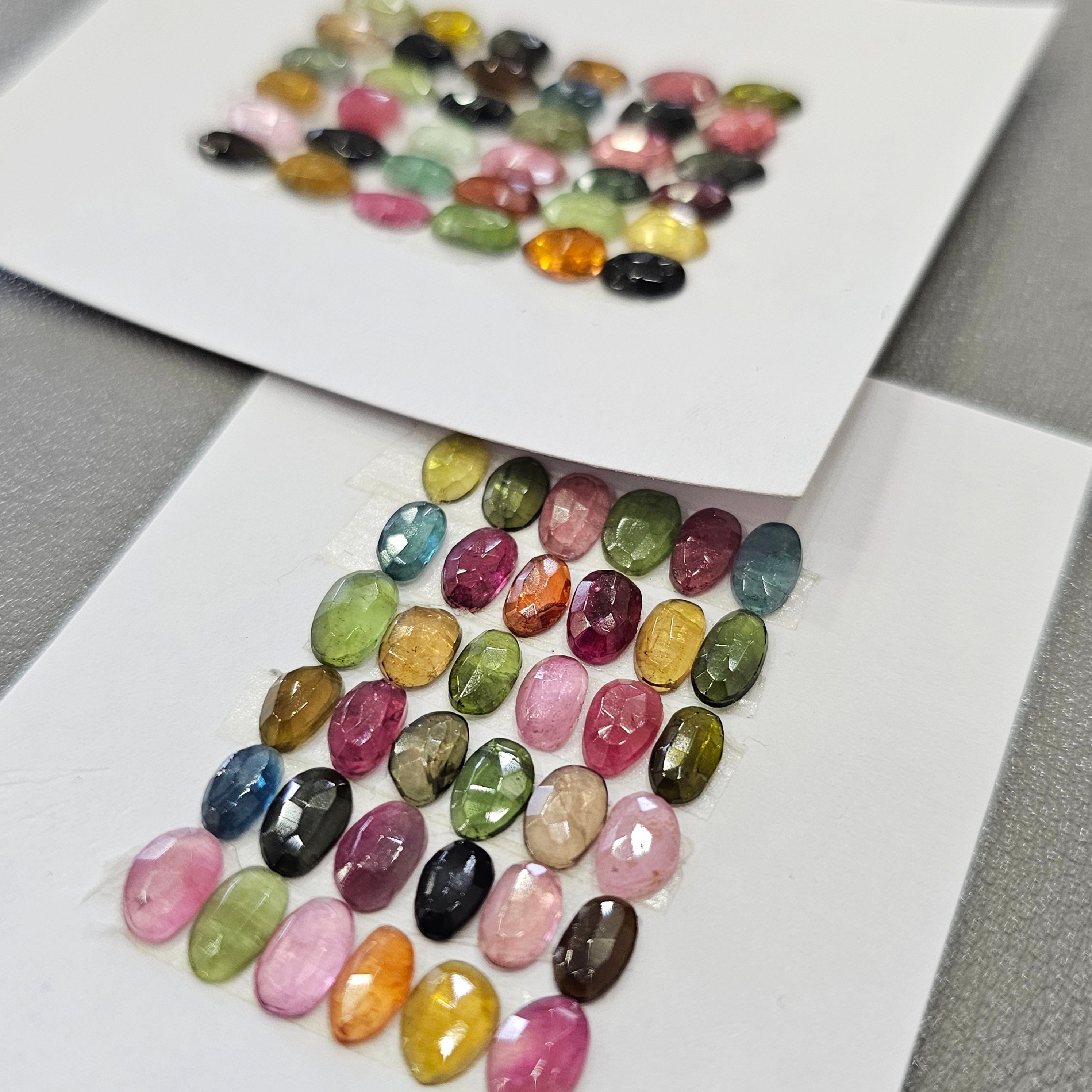 1 Card if Tourmaline rosecuts | 36 Pcs | 6-8mm - The LabradoriteKing