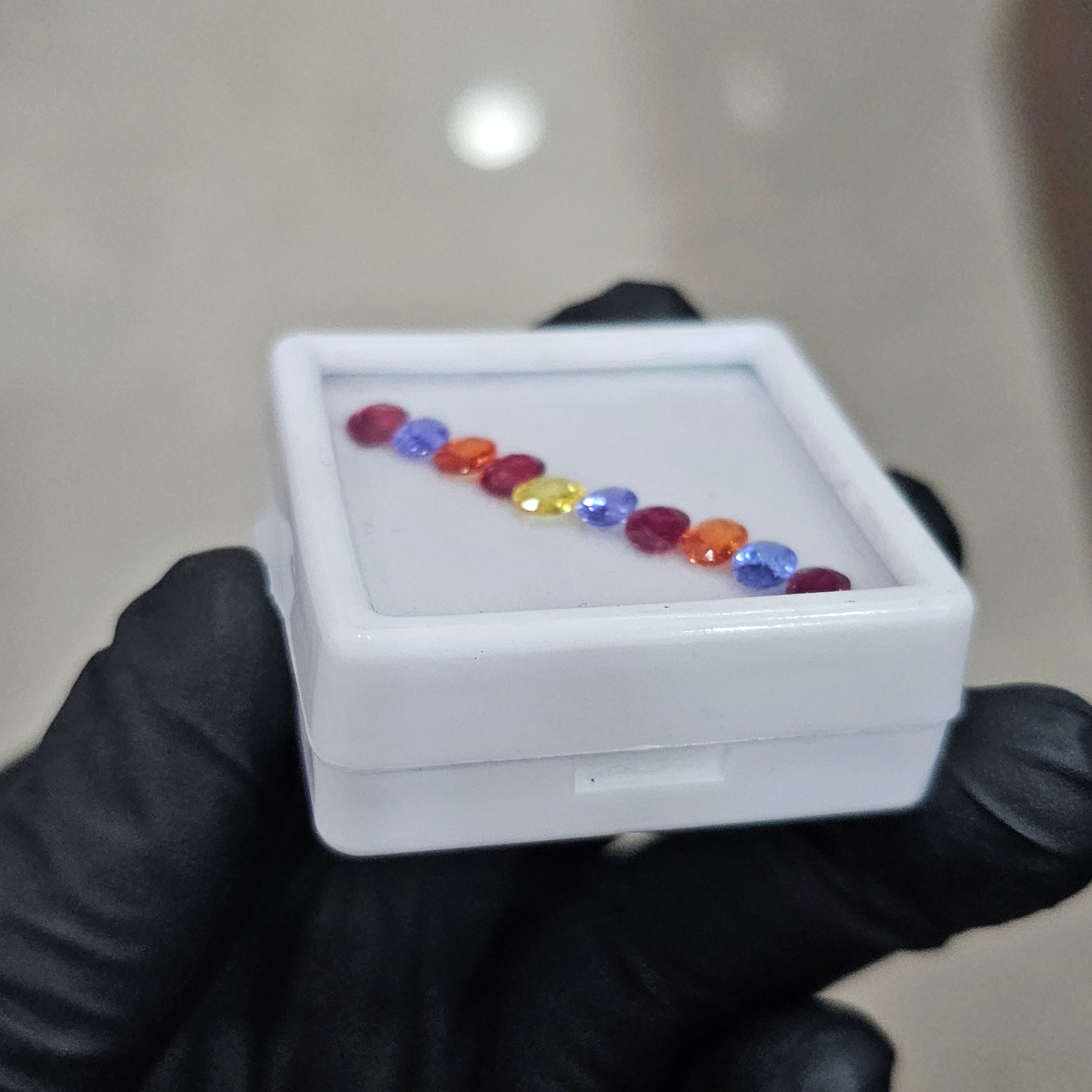 10 Pcs Of Natural Ruby, Sapphire & Tanzanite Faceted | Oval | Size:4-6mm - The LabradoriteKing