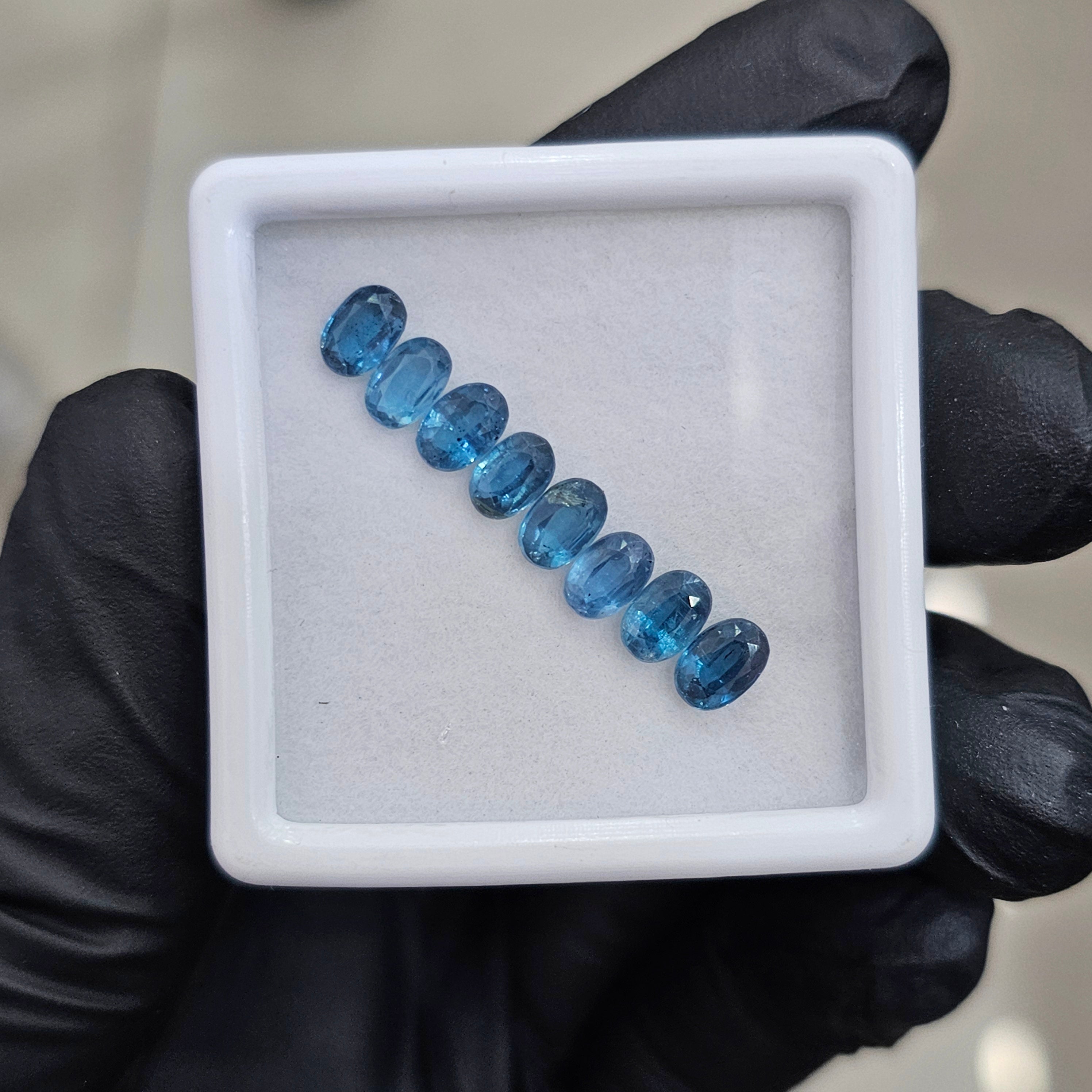 8  Pcs Of Natural Bluish Kyanite Faceted | Shape: Oval | Size: 6x4mm - The LabradoriteKing
