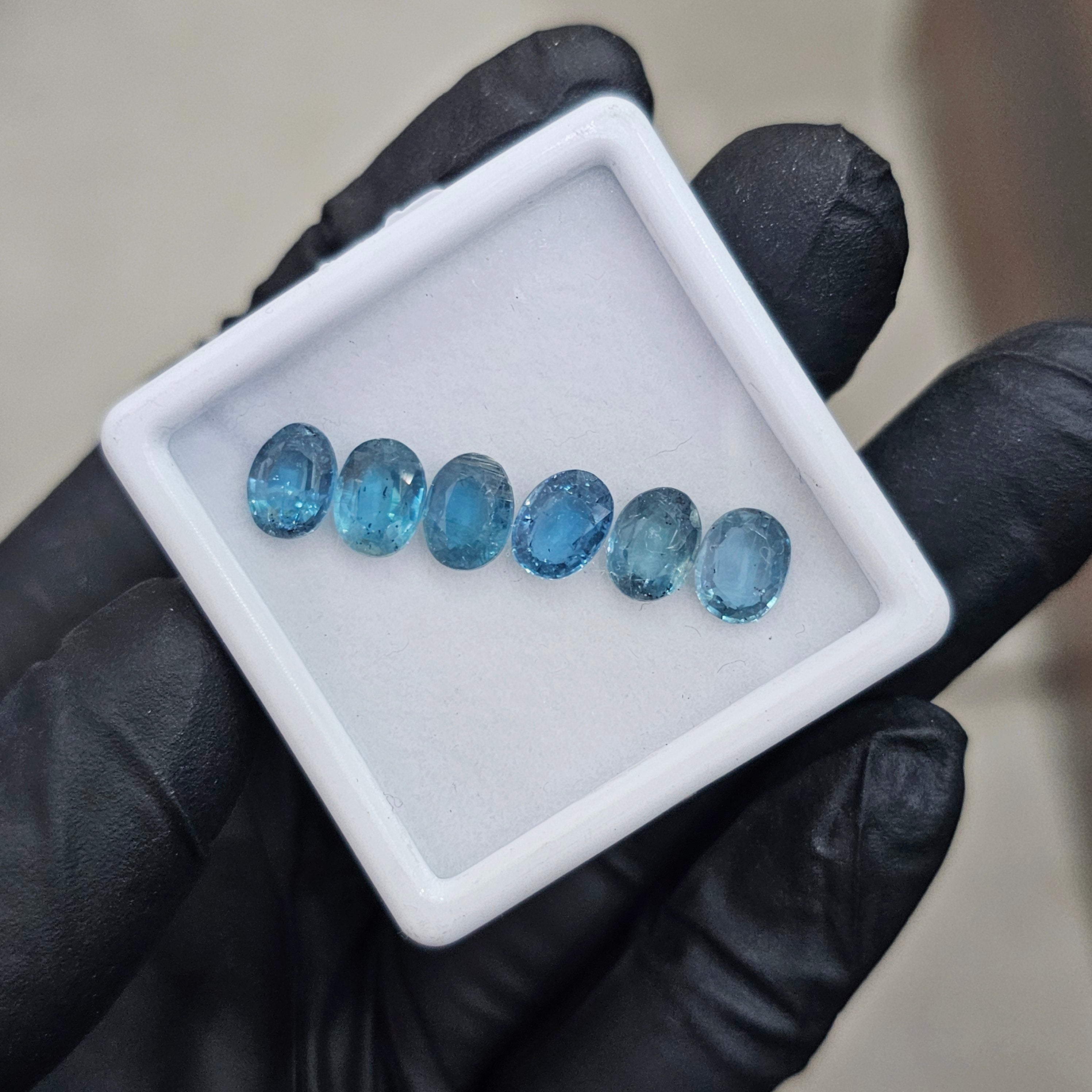 6 Pcs Of Natural Bluish Kyanite Faceted | Shape: Oval | Size: 8x6mm - The LabradoriteKing