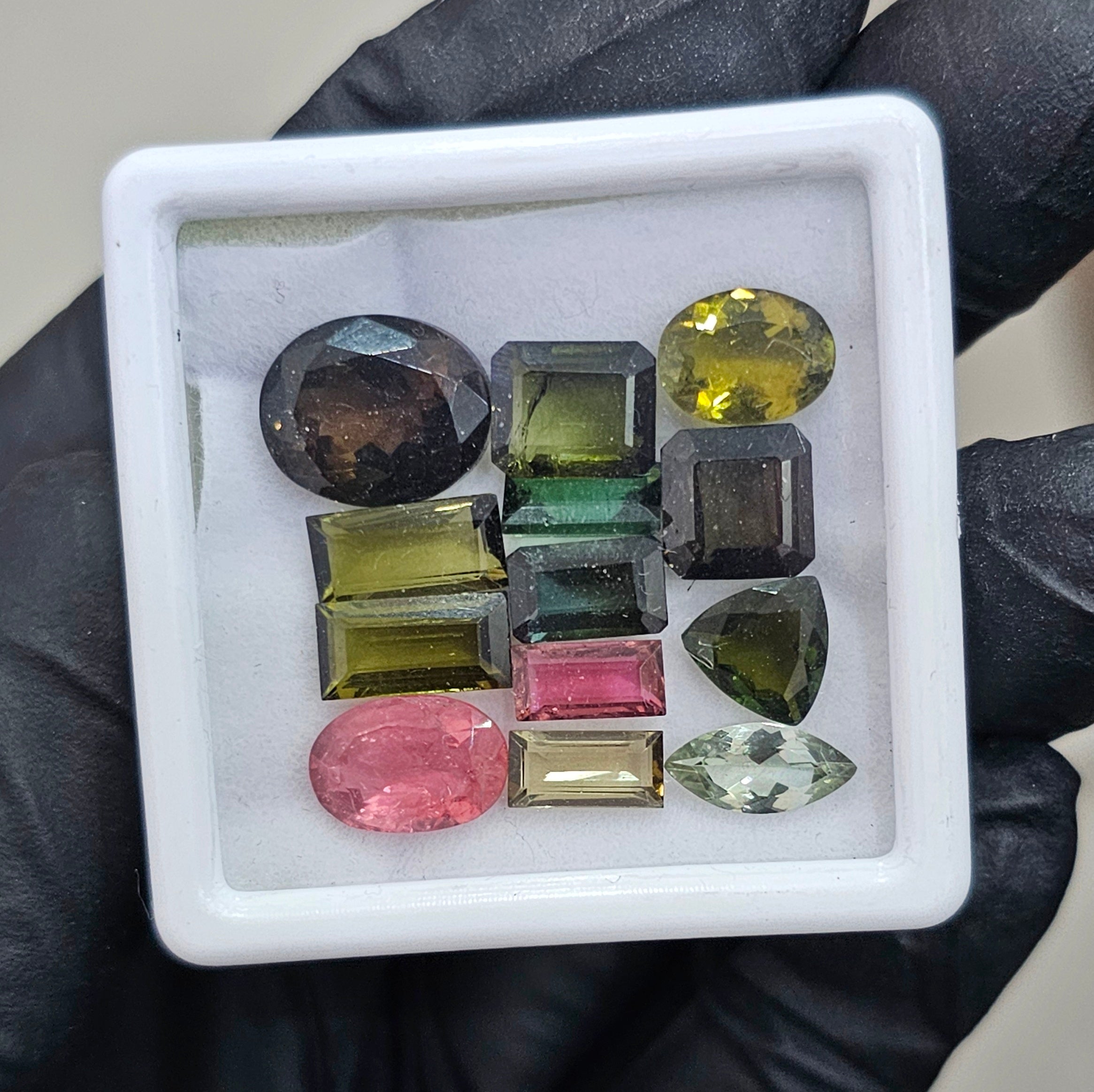 13 Pcs Natural Tourmaline Faceted | Shape: Mix| Size: 7-12mm - The LabradoriteKing