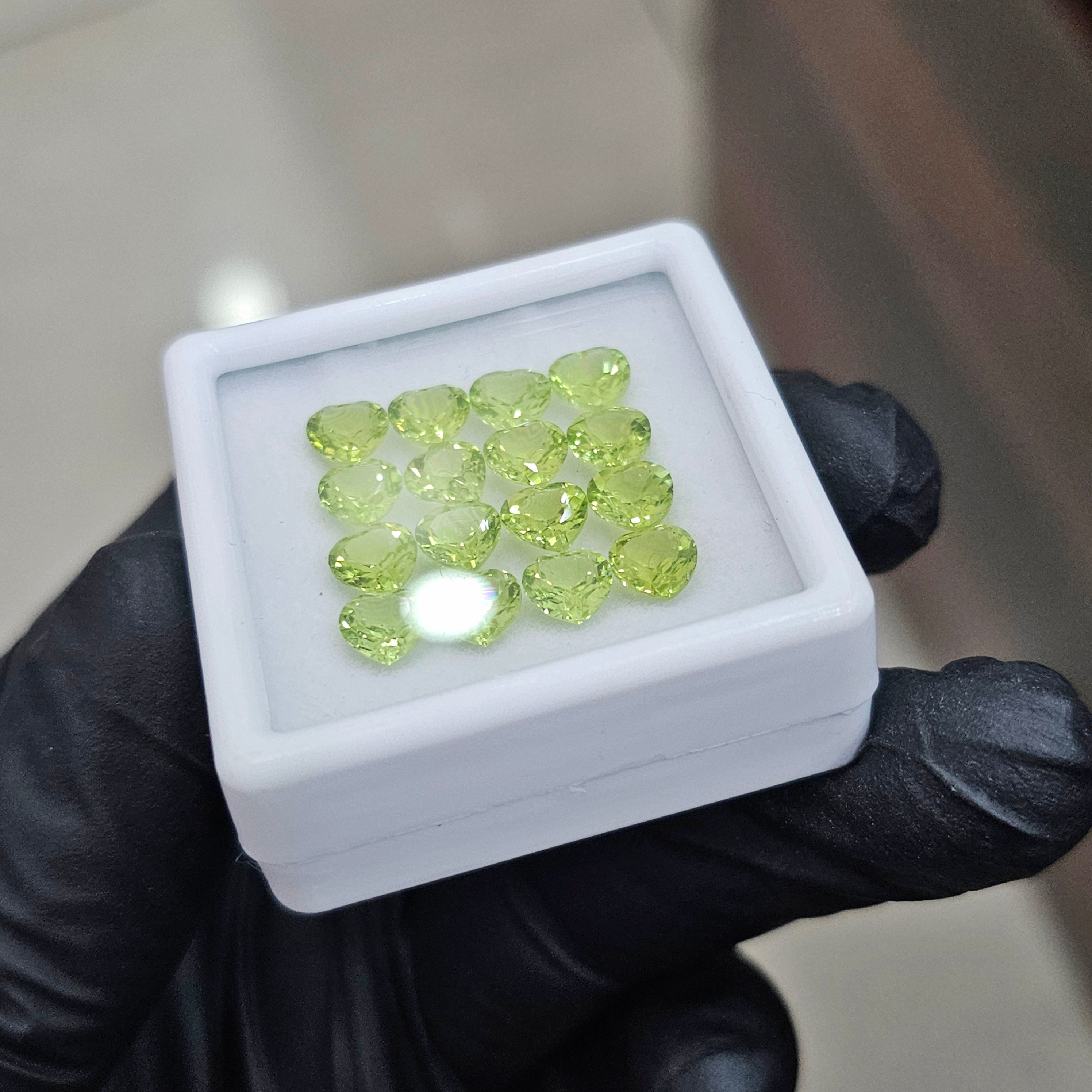 16 Pcs Natural Peridot Faceted | Heart | Size: 6mm - The LabradoriteKing