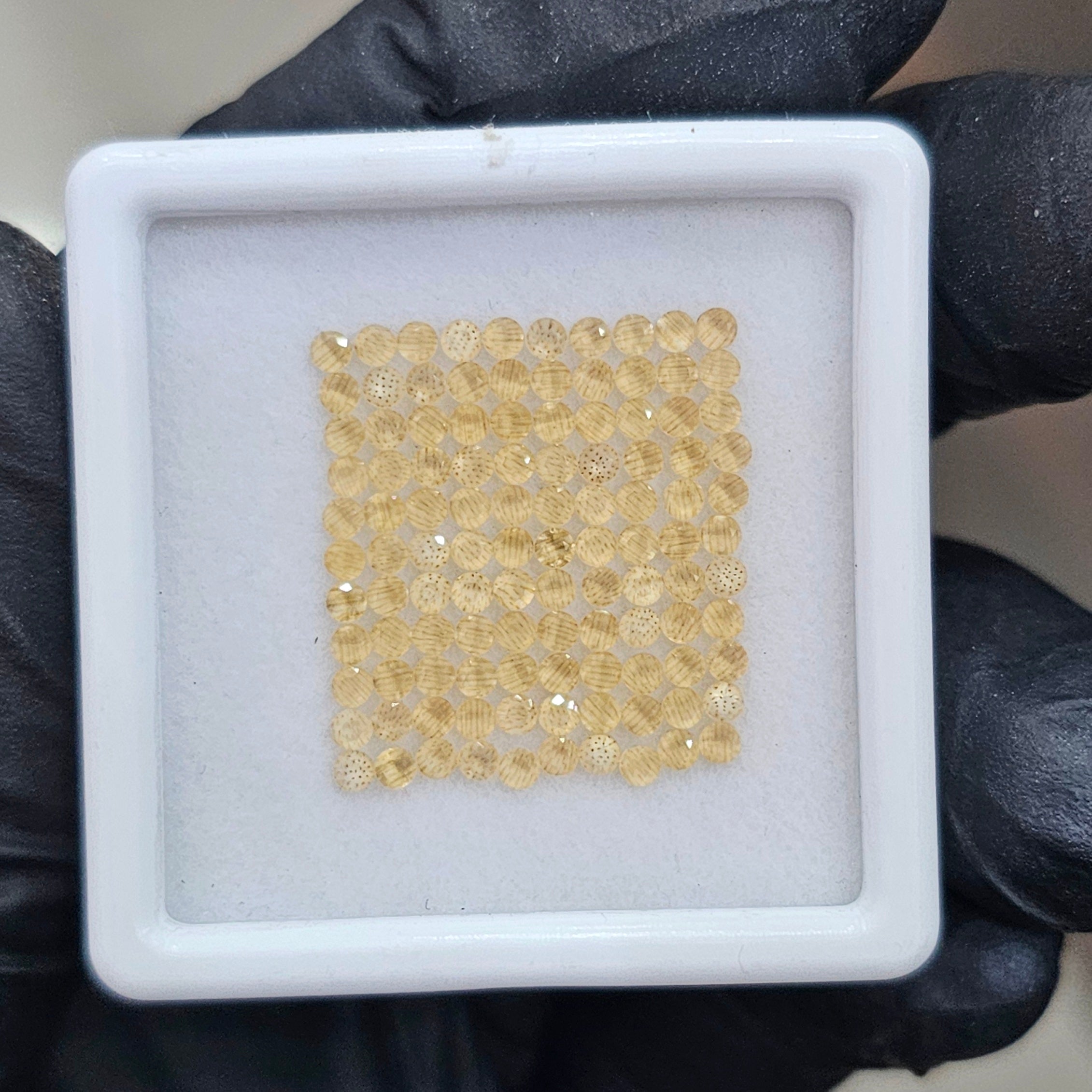 110 Pcs Of Natural Catseye Diamond Cut | Shape: Round | Size: 2mm - The LabradoriteKing