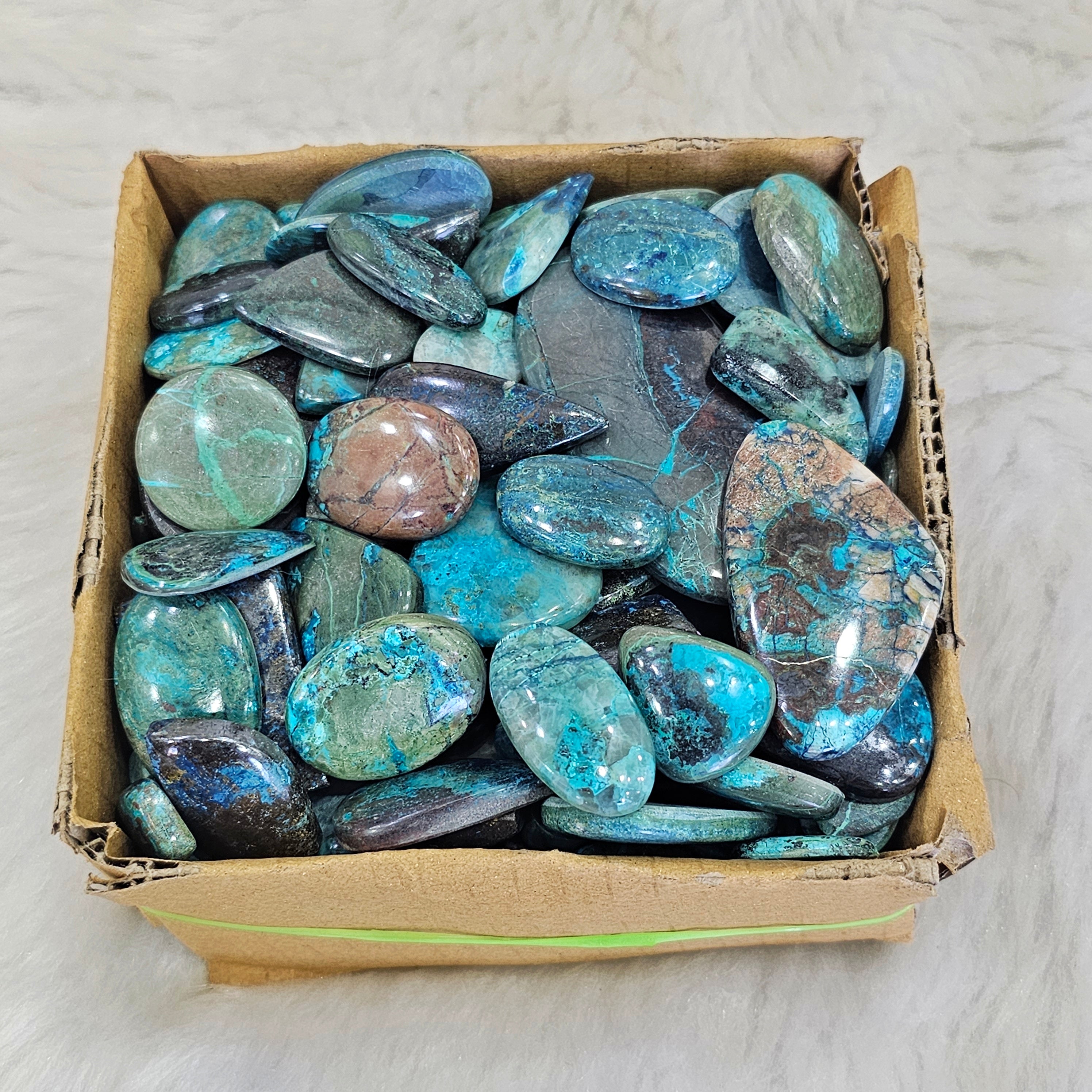 500g / 1kg Chrysocolla Cabochons | 120-140Pcs | 18mm to 50mm - The LabradoriteKing
