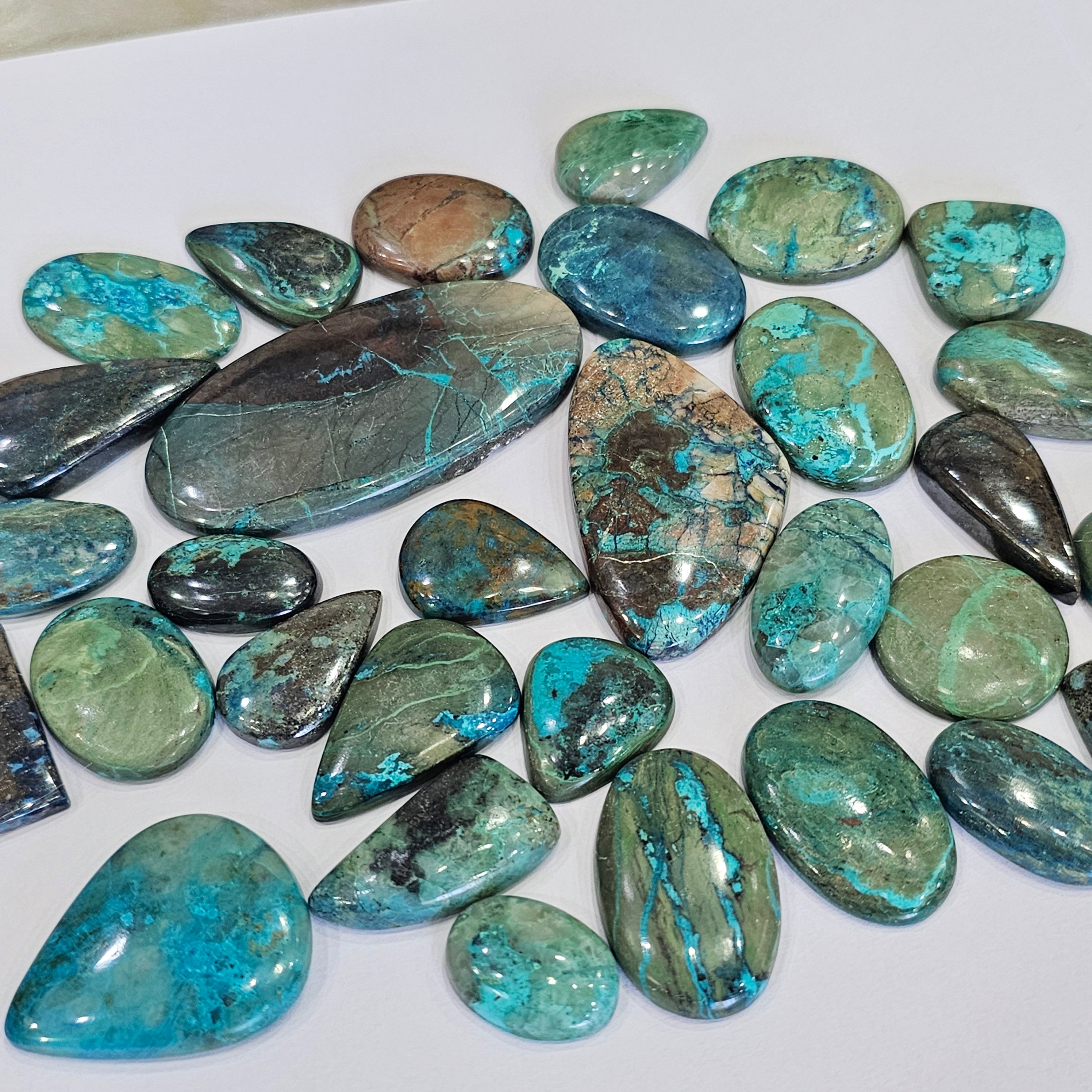 500g / 1kg Chrysocolla Cabochons | 120-140Pcs | 18mm to 50mm - The LabradoriteKing