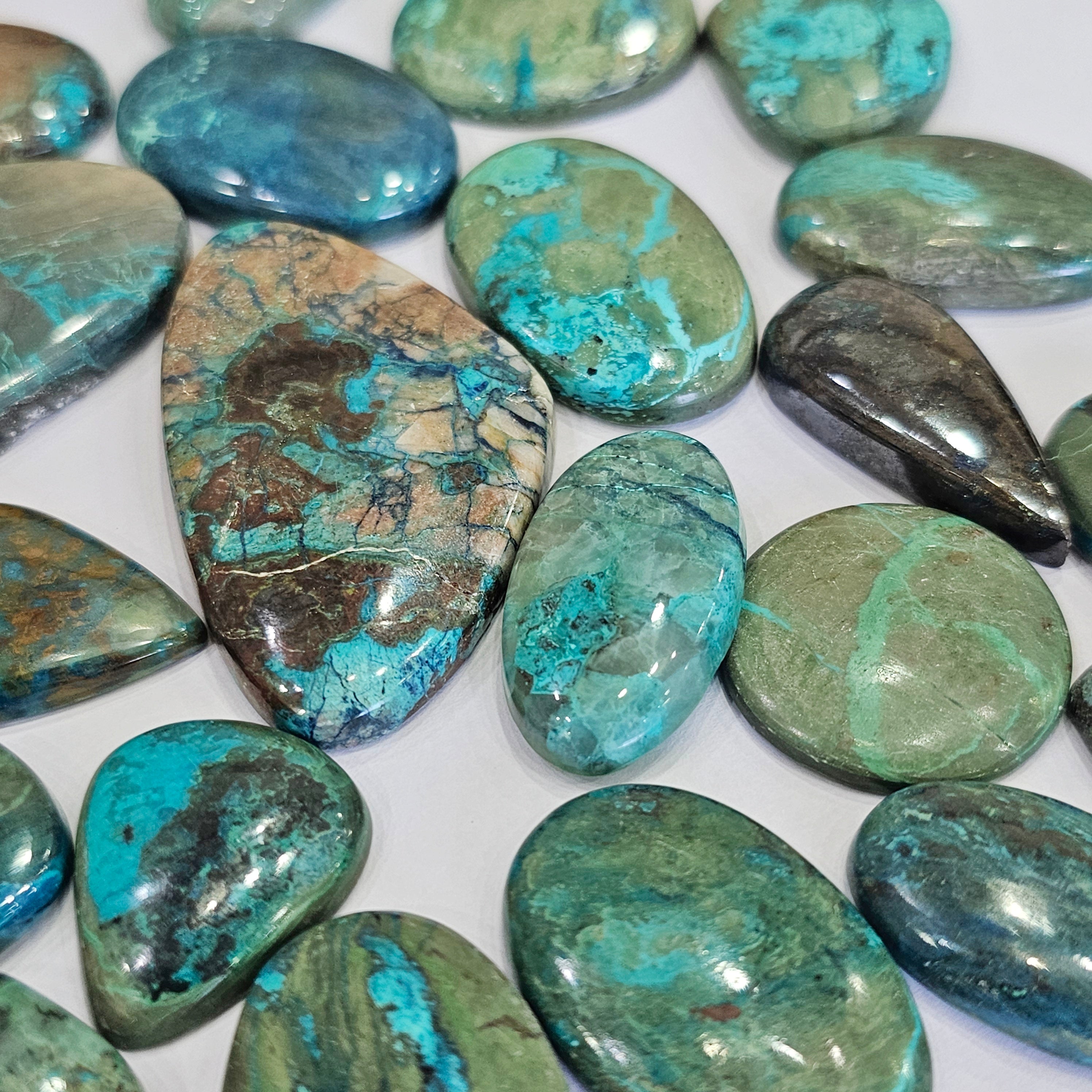 500g / 1kg Chrysocolla Cabochons | 120-140Pcs | 18mm to 50mm - The LabradoriteKing