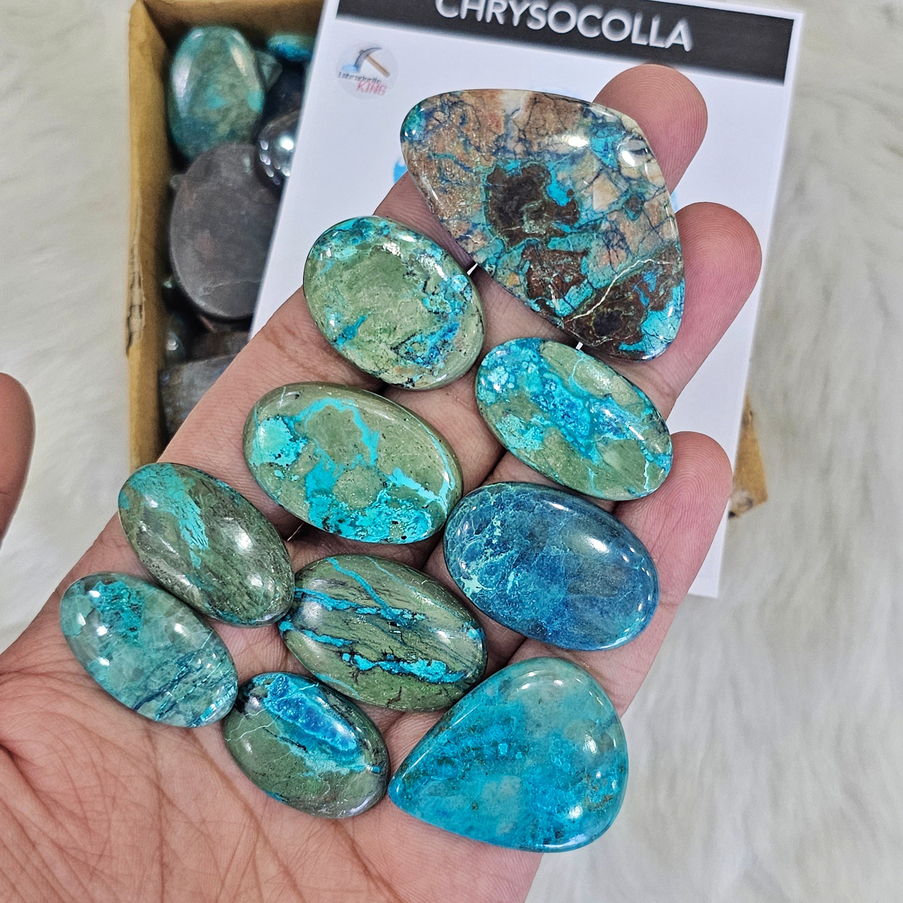 500g / 1kg Chrysocolla Cabochons | 120-140Pcs | 18mm to 50mm - The LabradoriteKing