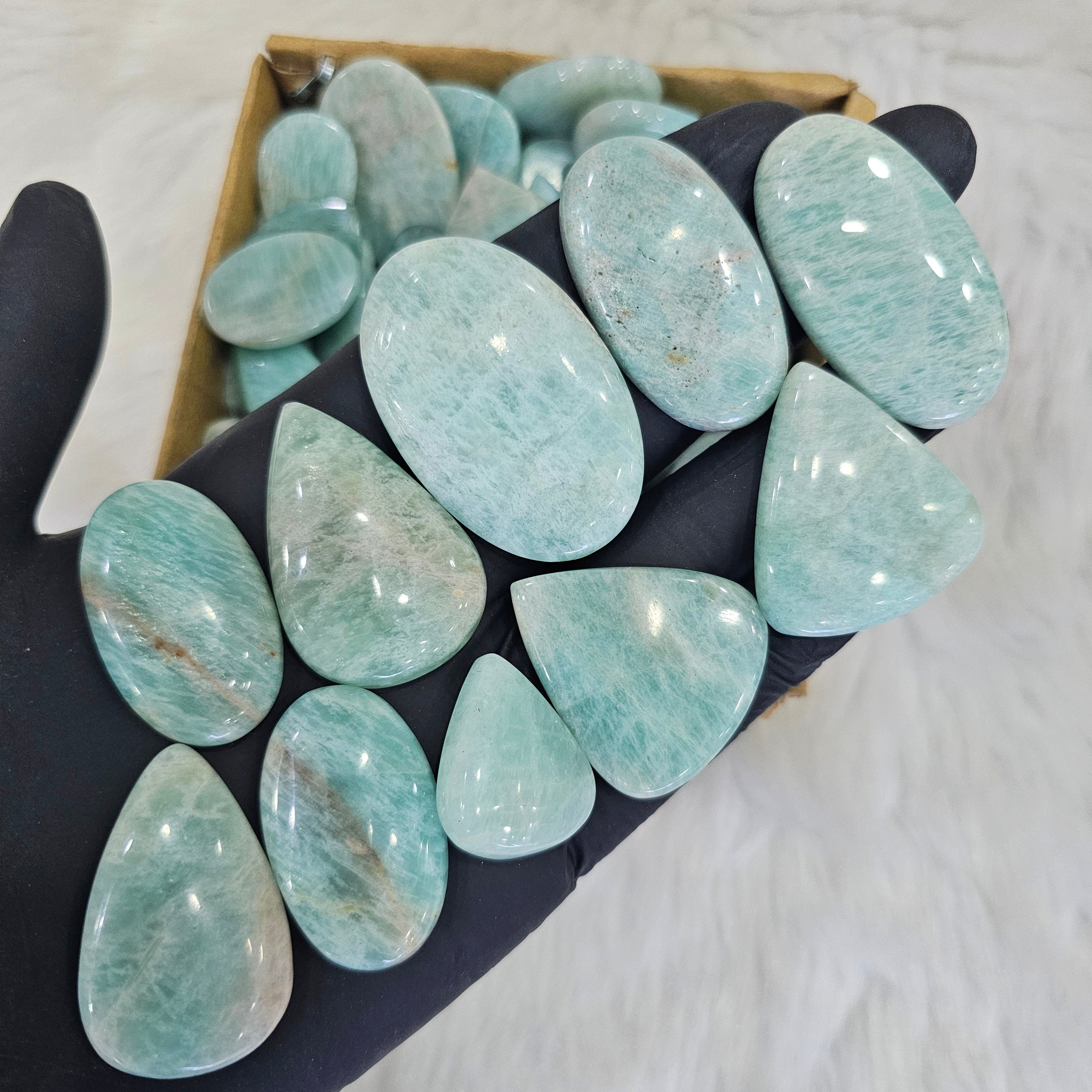 500g of Amazonite Cabochons | 120-140Pcs | 18mm to 50mm | - The LabradoriteKing