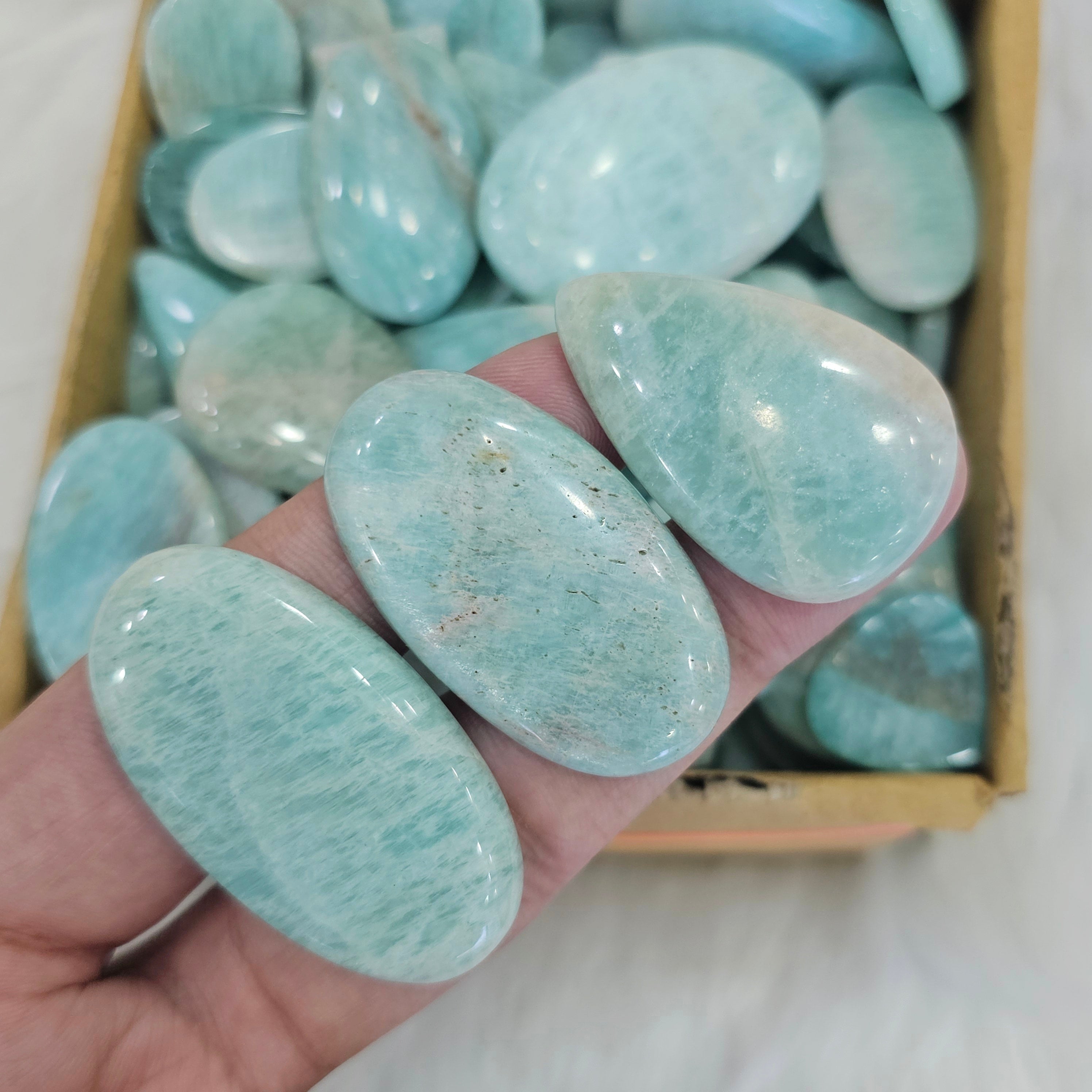 500g of Amazonite Cabochons | 120-140Pcs | 18mm to 50mm | - The LabradoriteKing