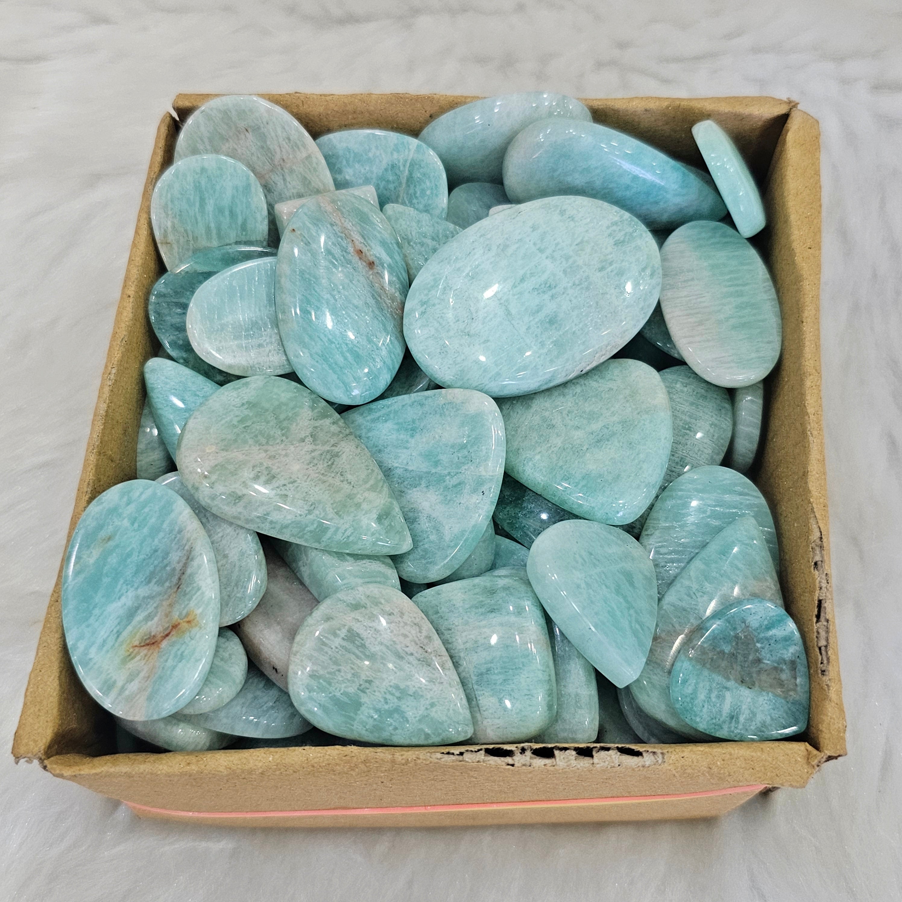 500g of Amazonite Cabochons | 120-140Pcs | 18mm to 50mm | - The LabradoriteKing