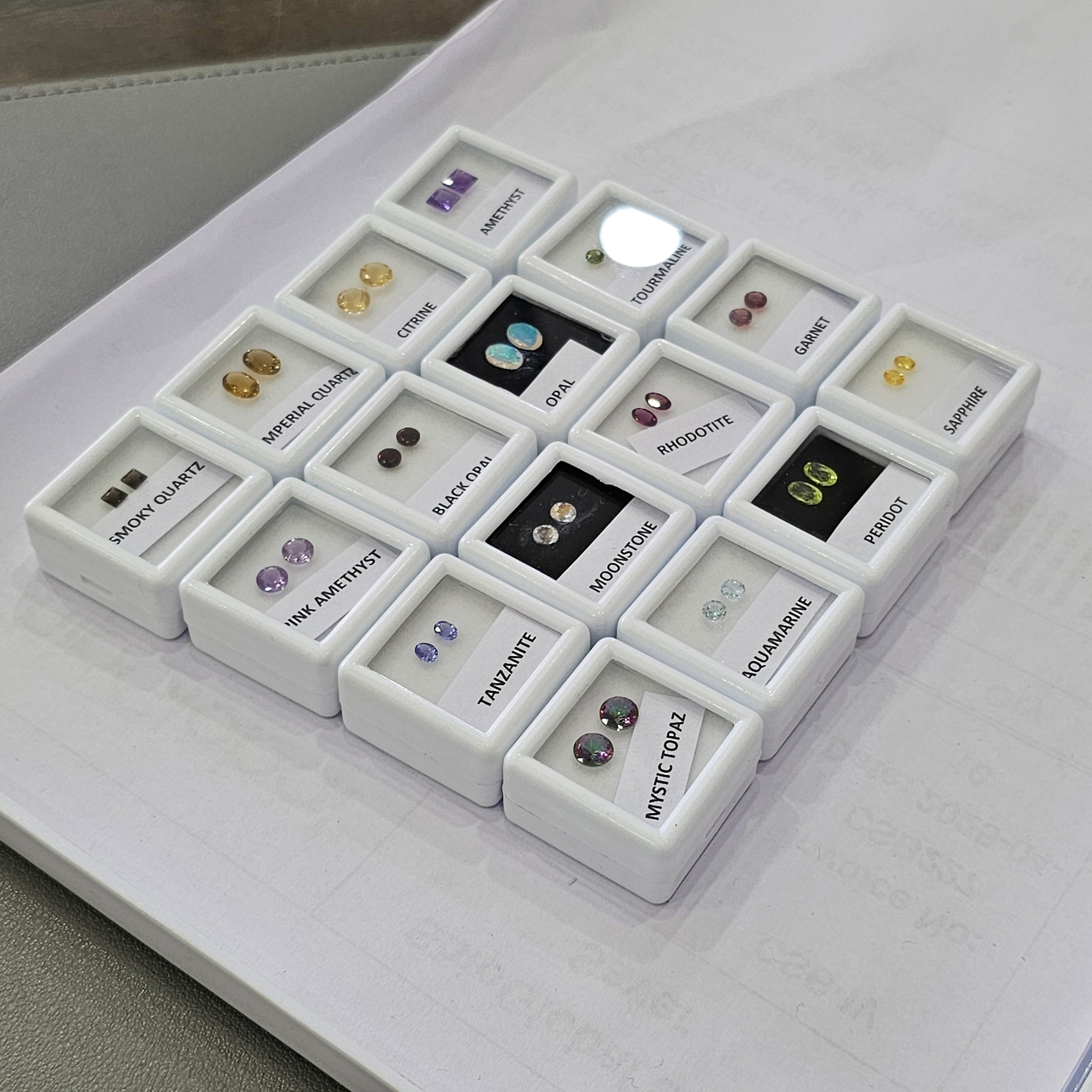 16 Set of Gemstones faceted Pair With boxes - The LabradoriteKing