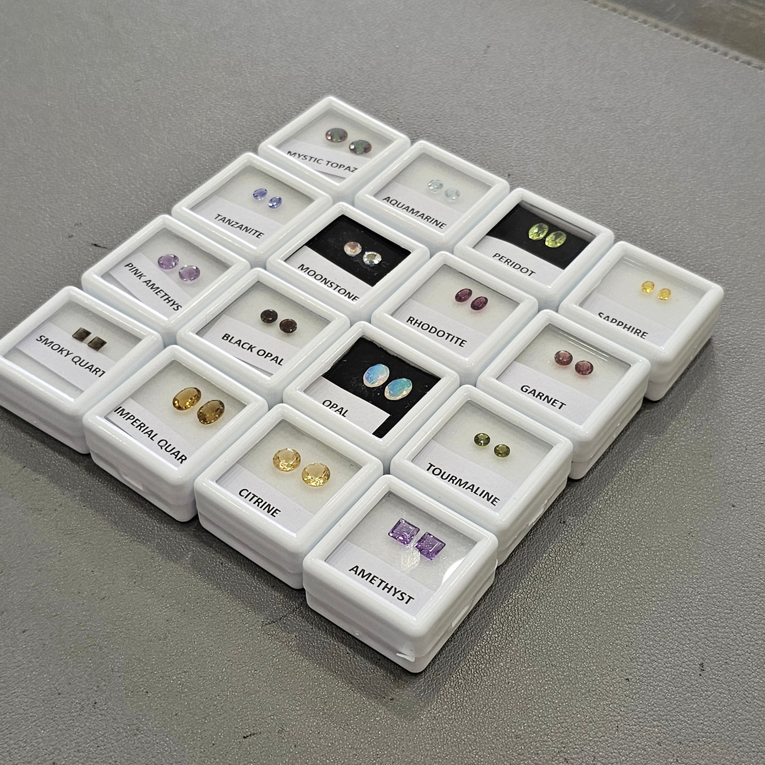 16 Set of Gemstones faceted Pair With boxes - The LabradoriteKing