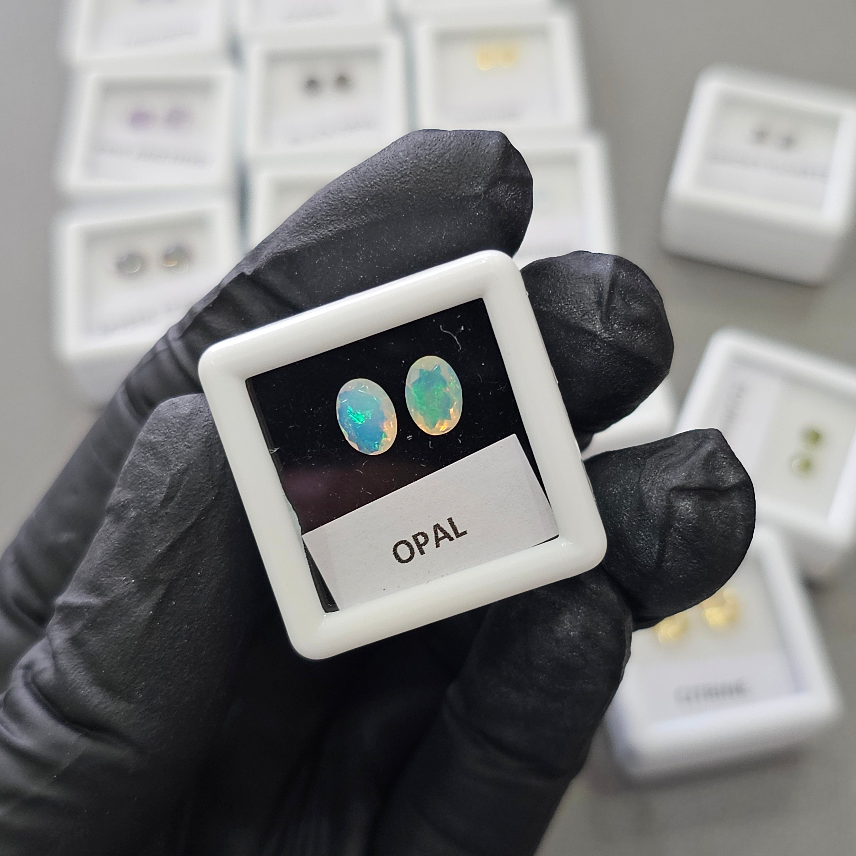 16 Set of Gemstones faceted Pair With boxes - The LabradoriteKing