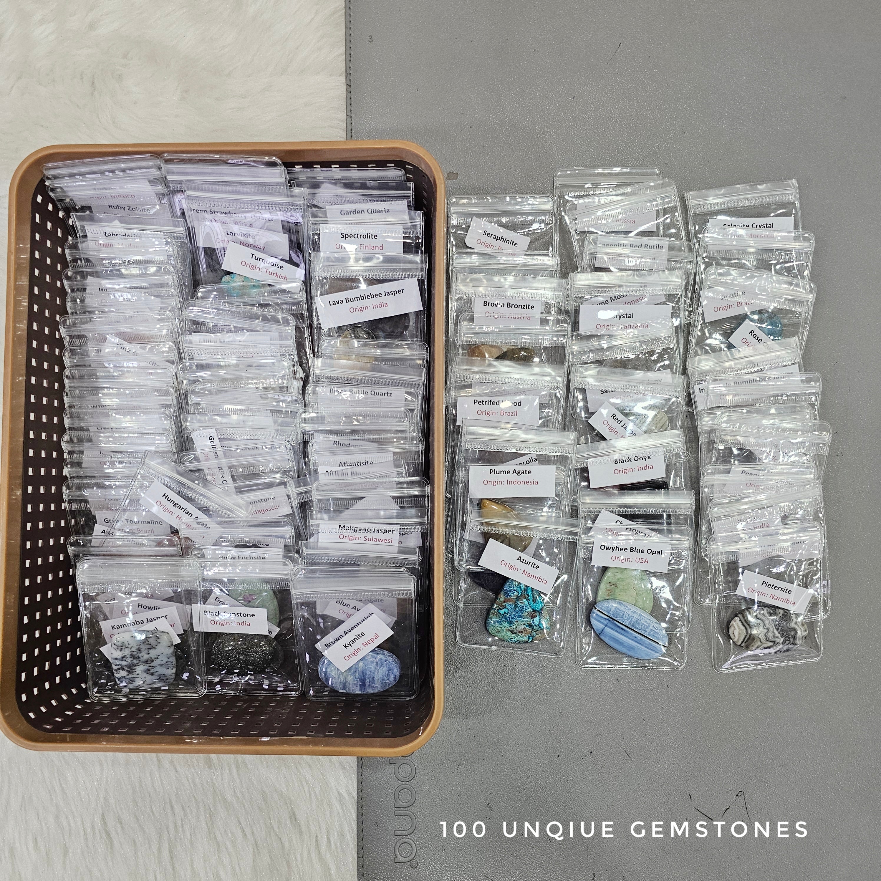 40% OFF | Ultimate 100 Pcs Cabochons box | 100 Unique Gemstones Labeled with origins - The LabradoriteKing
