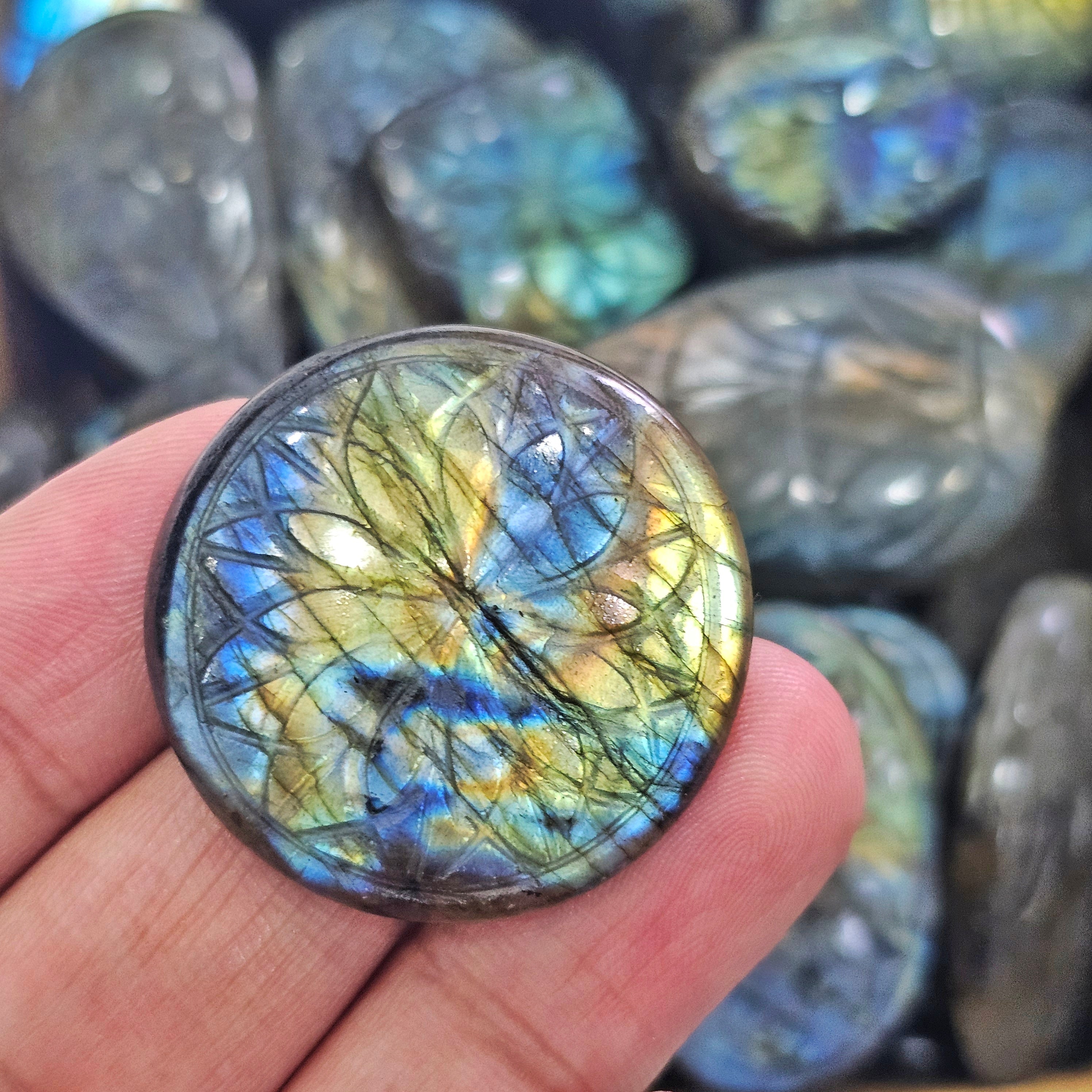 500 Grams of Carved Labradorite Cabochons | 35-45 pieced - The LabradoriteKing