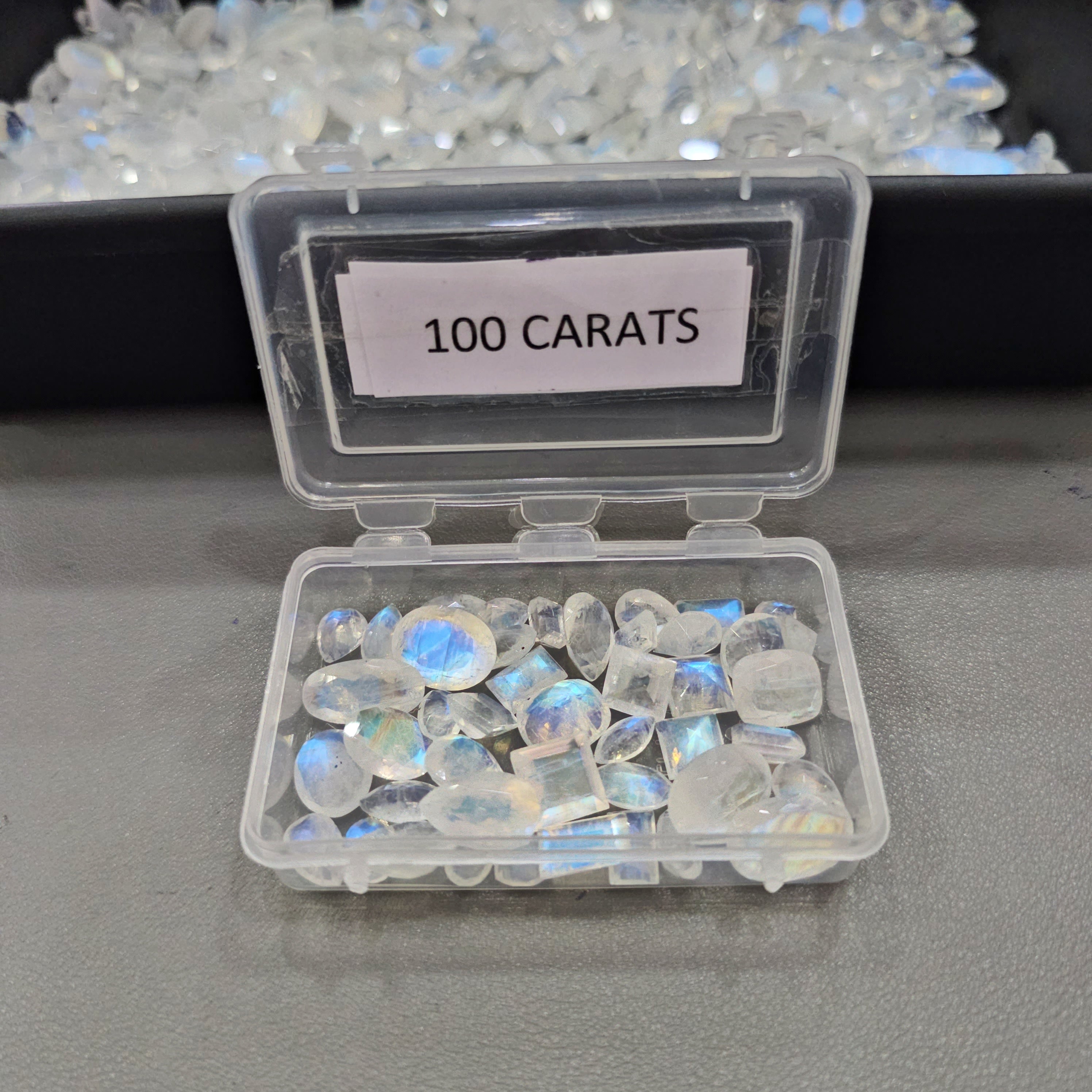 100 Carats of Faceted Rainbow Moonstone | 35-40 Pcs scoop | 6-15mm
