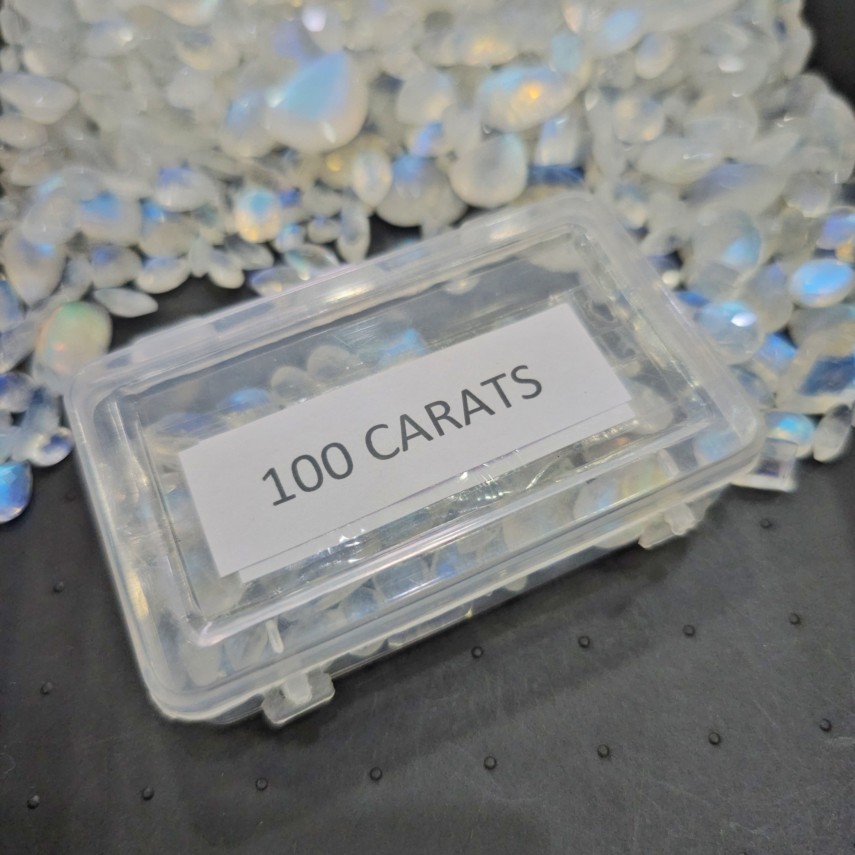 100 Carats of Faceted Rainbow Moonstone | 35-40 Pcs scoop | 6-15mm - The LabradoriteKing