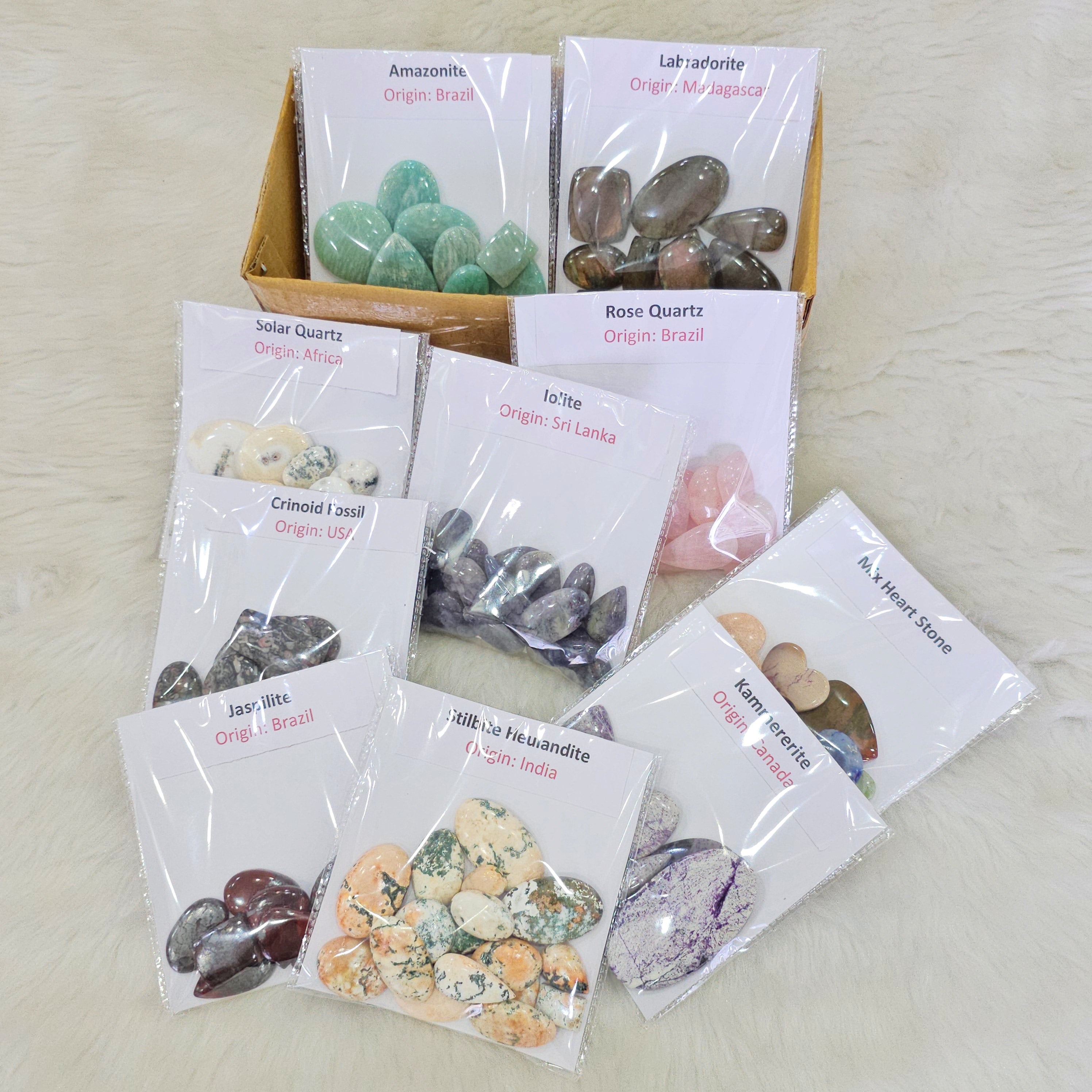 Gemstone curated Box | 1 KG Cabochon Box | 100 +Pcs - The LabradoriteKing