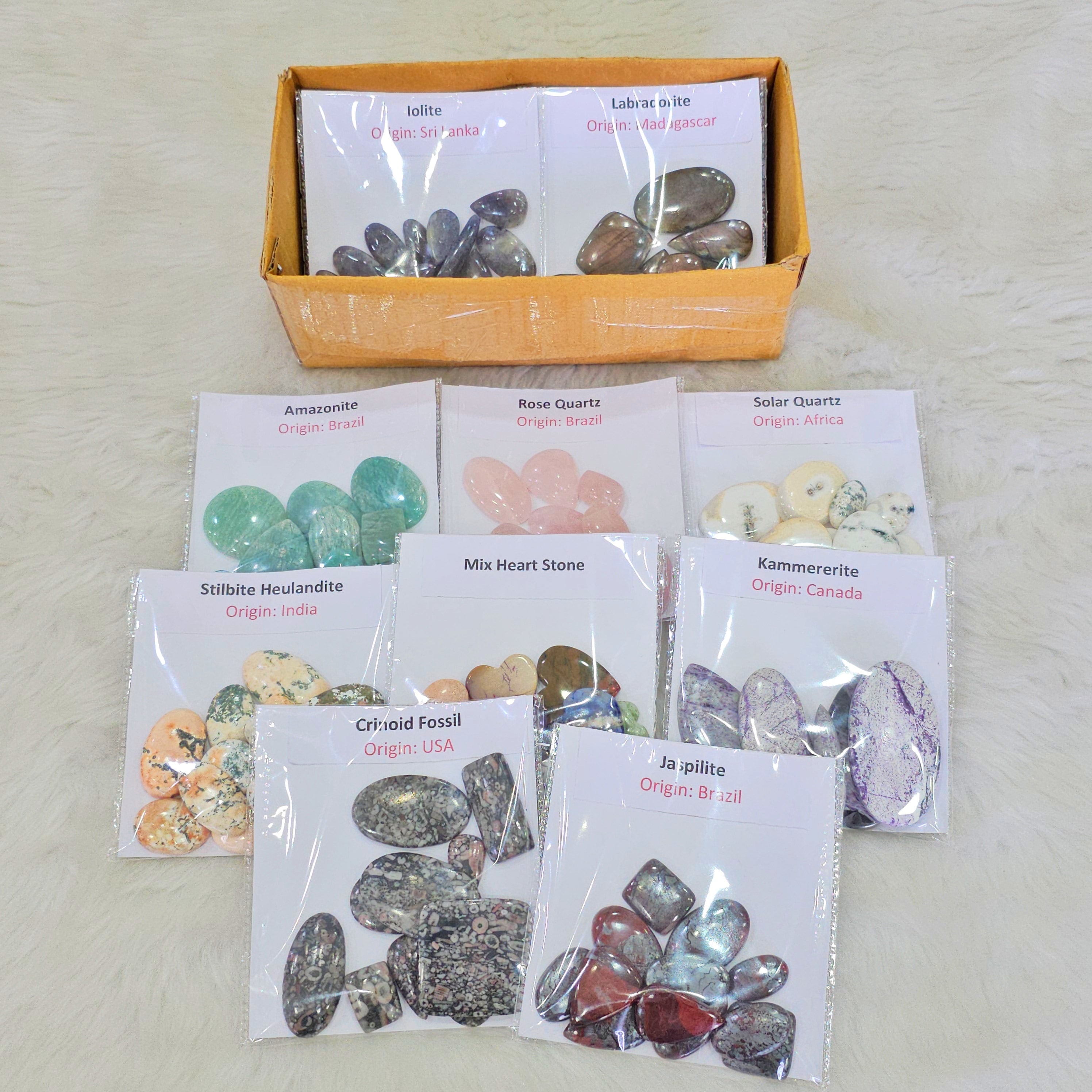 Gemstone curated Box | 1 KG Cabochon Box | 100 +Pcs - The LabradoriteKing