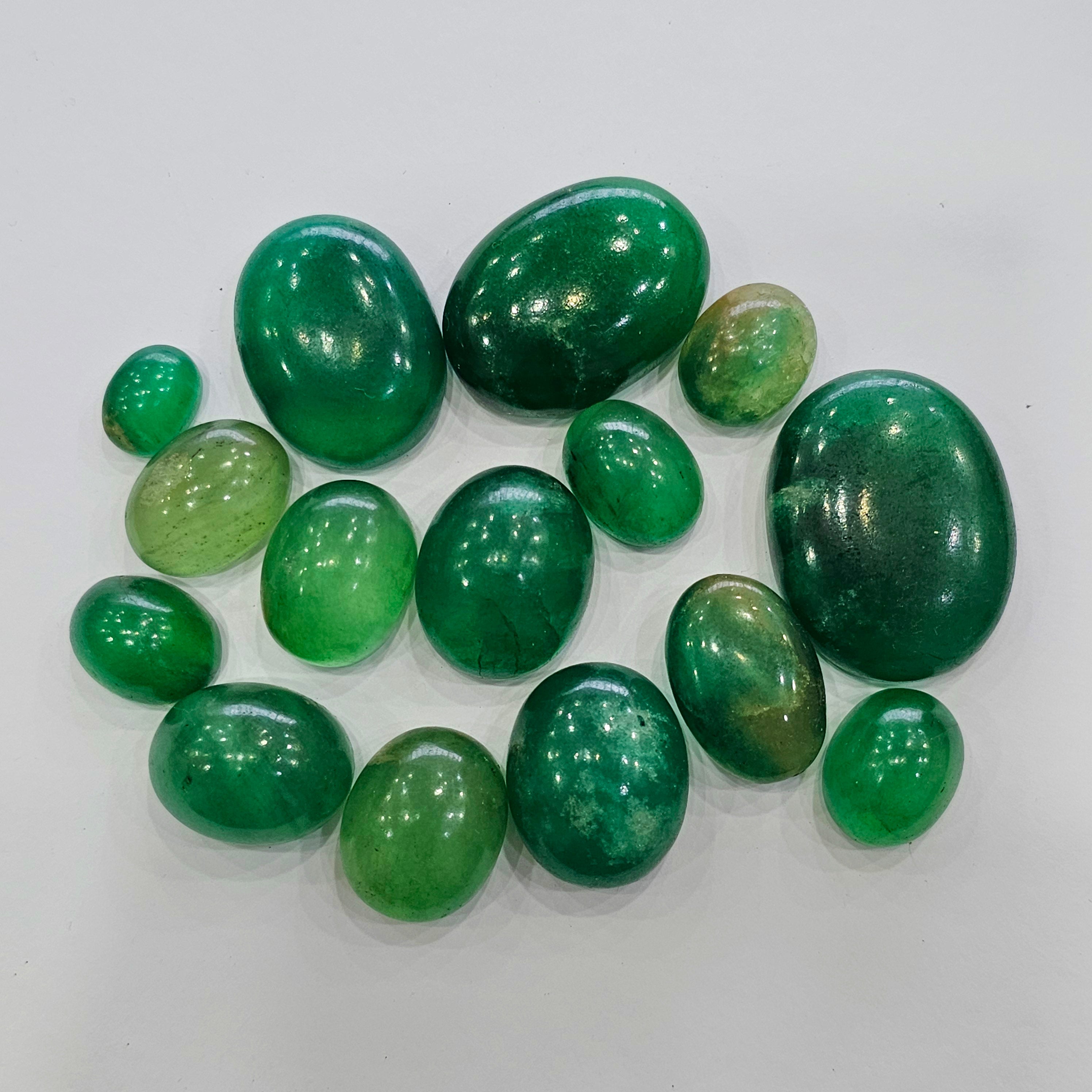 15 Natural Flourite Cabochons | Oval | Size: 14-37mm - The LabradoriteKing