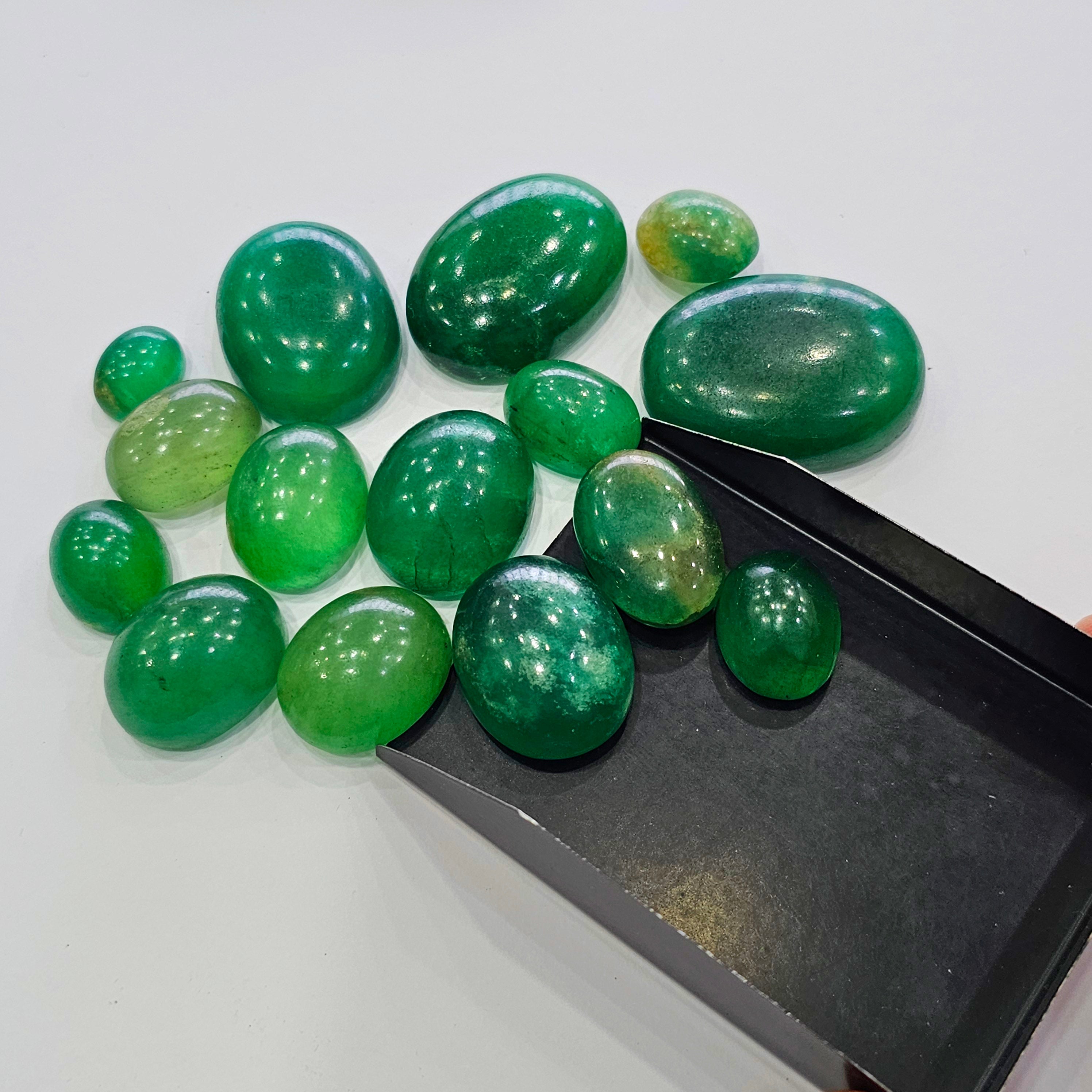 15 Natural Flourite Cabochons | Oval | Size: 14-37mm - The LabradoriteKing