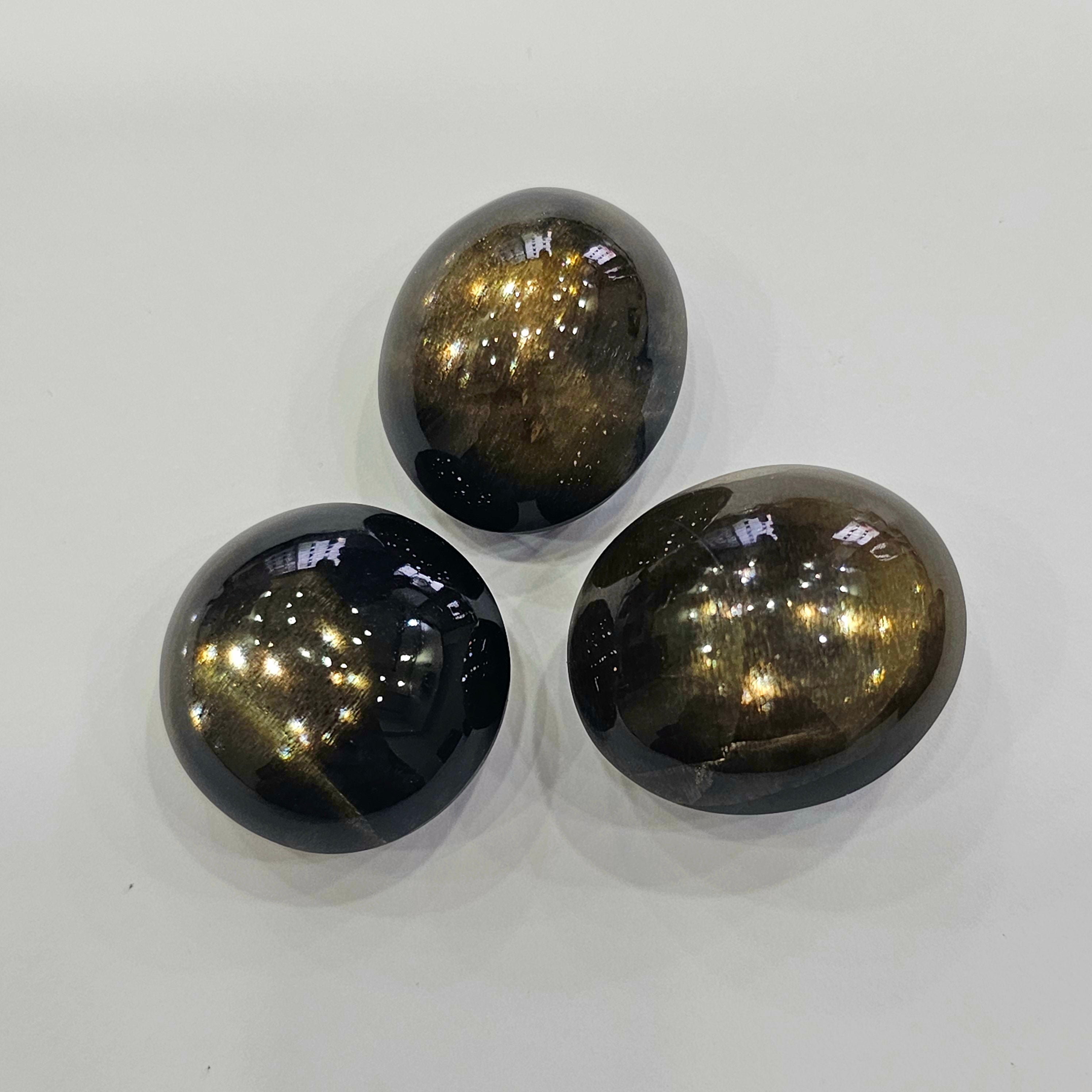 3pcs Black Stare Supphire From Thailand | Mix Shape | Size:22-24mm - The LabradoriteKing