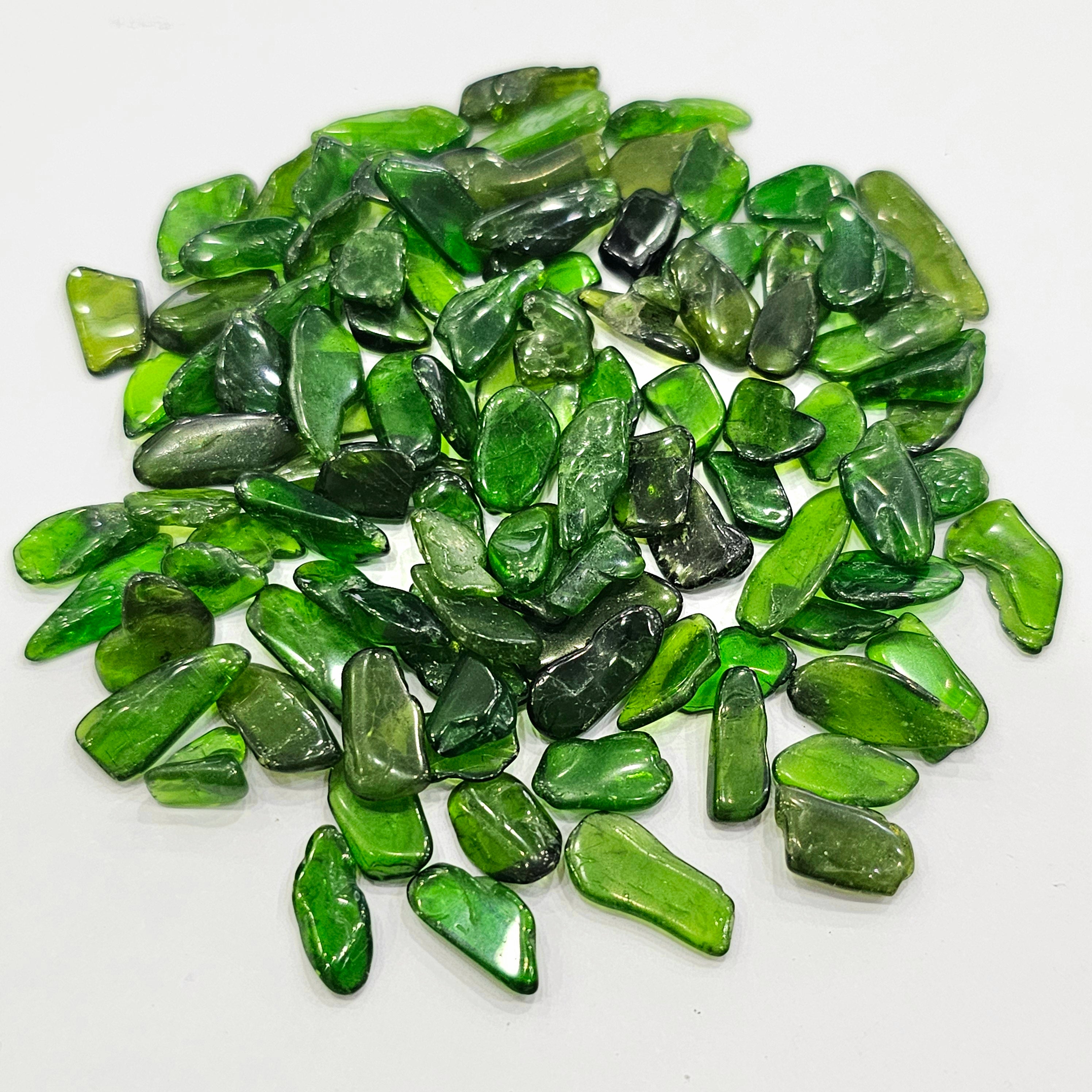100cts Natural Chrome Diopside Slices | Size:5-20mm | 60-70Pcs - The LabradoriteKing