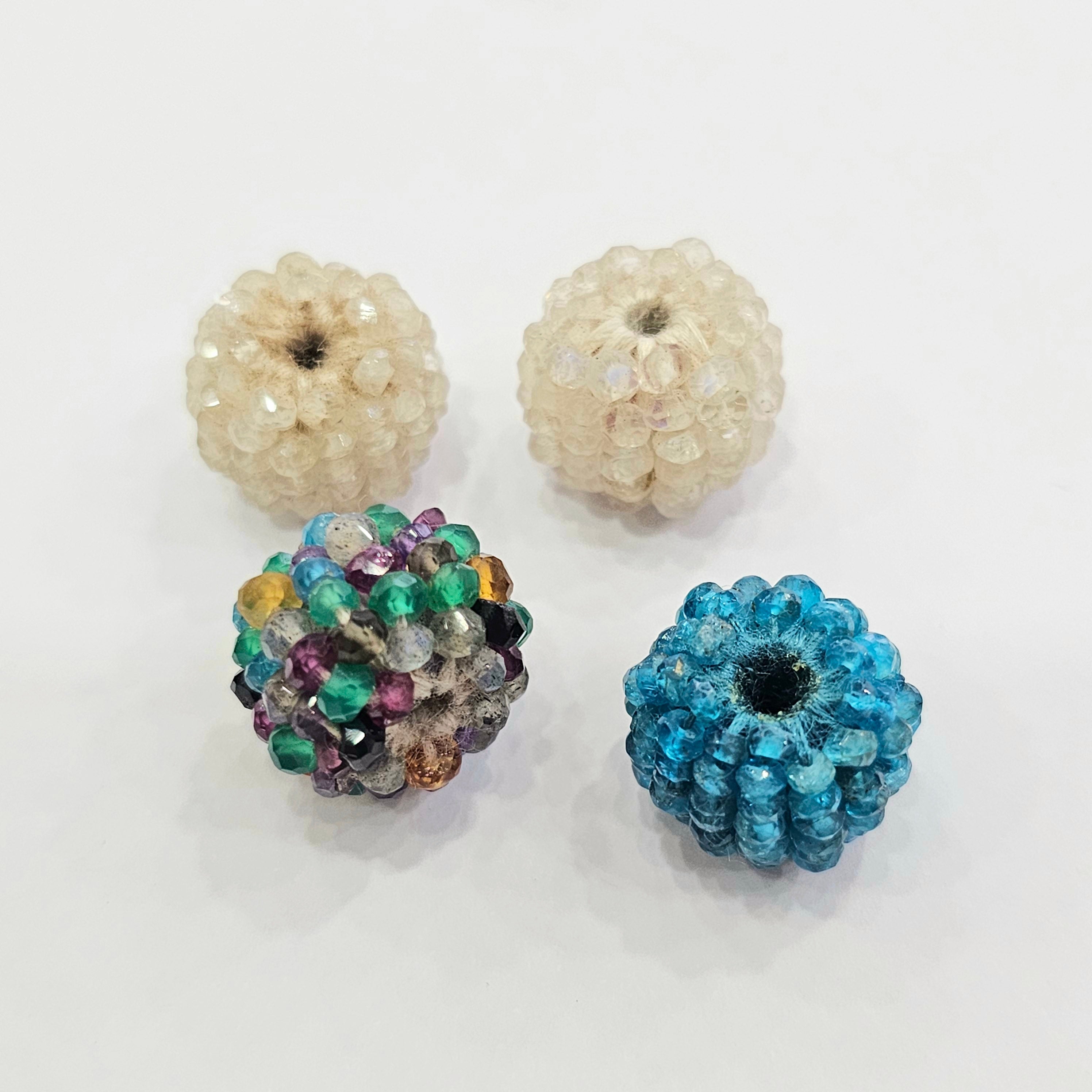 4Pcs Apatite, Moonstone & Mix Gemstone Thread Beads | Size:15mm - The LabradoriteKing