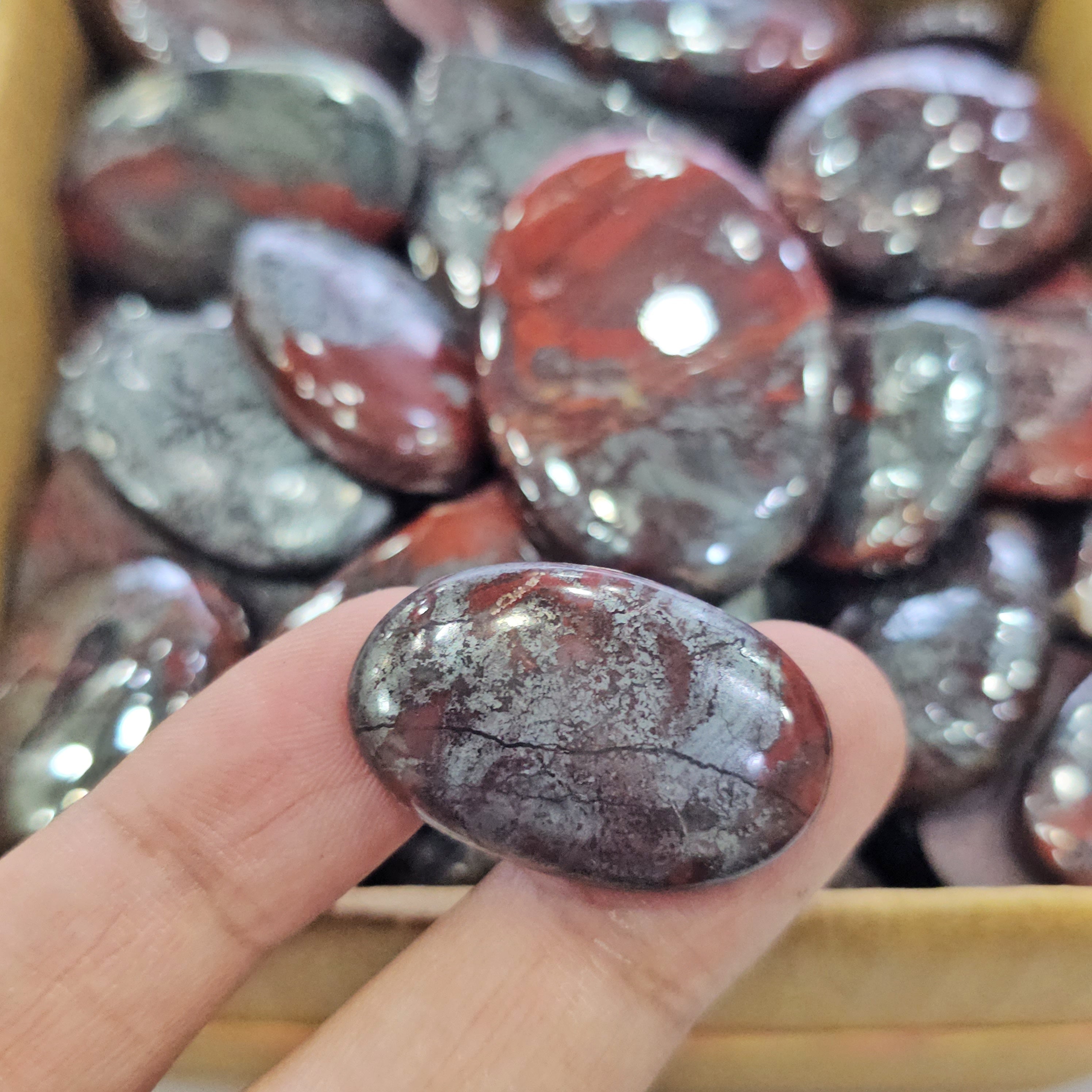 500 Grams of Natural Jaspilite Cabochons | 18-48mm | 40-80pcs - The LabradoriteKing