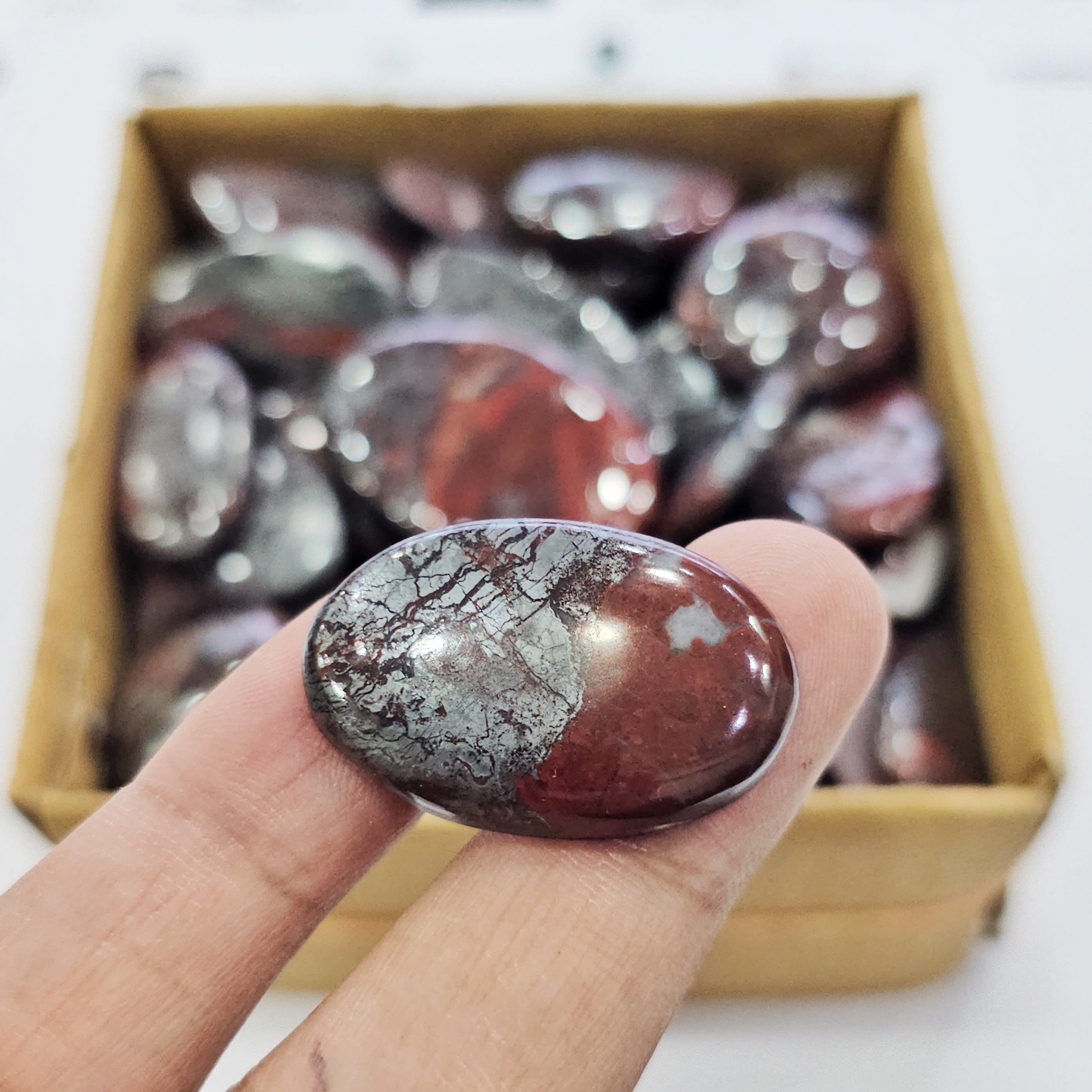 500 Grams of Natural Jaspilite Cabochons | 18-48mm | 40-80pcs - The LabradoriteKing