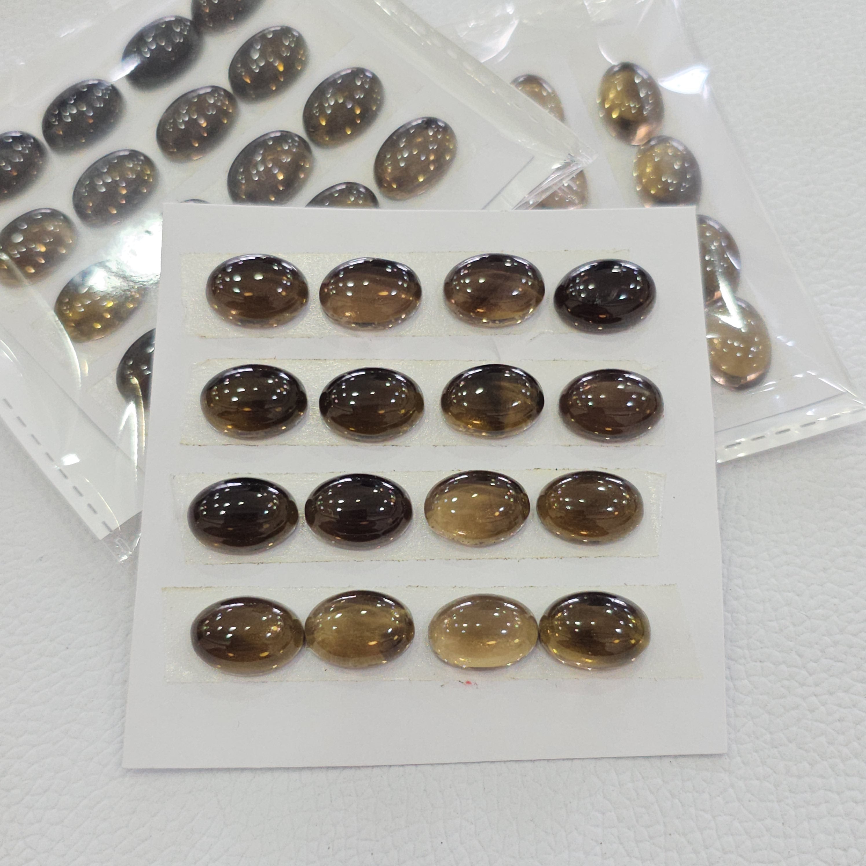 1 Card Natural Smoky Quartz Cabochon  | Oval | Size: 14x10mm - The LabradoriteKing