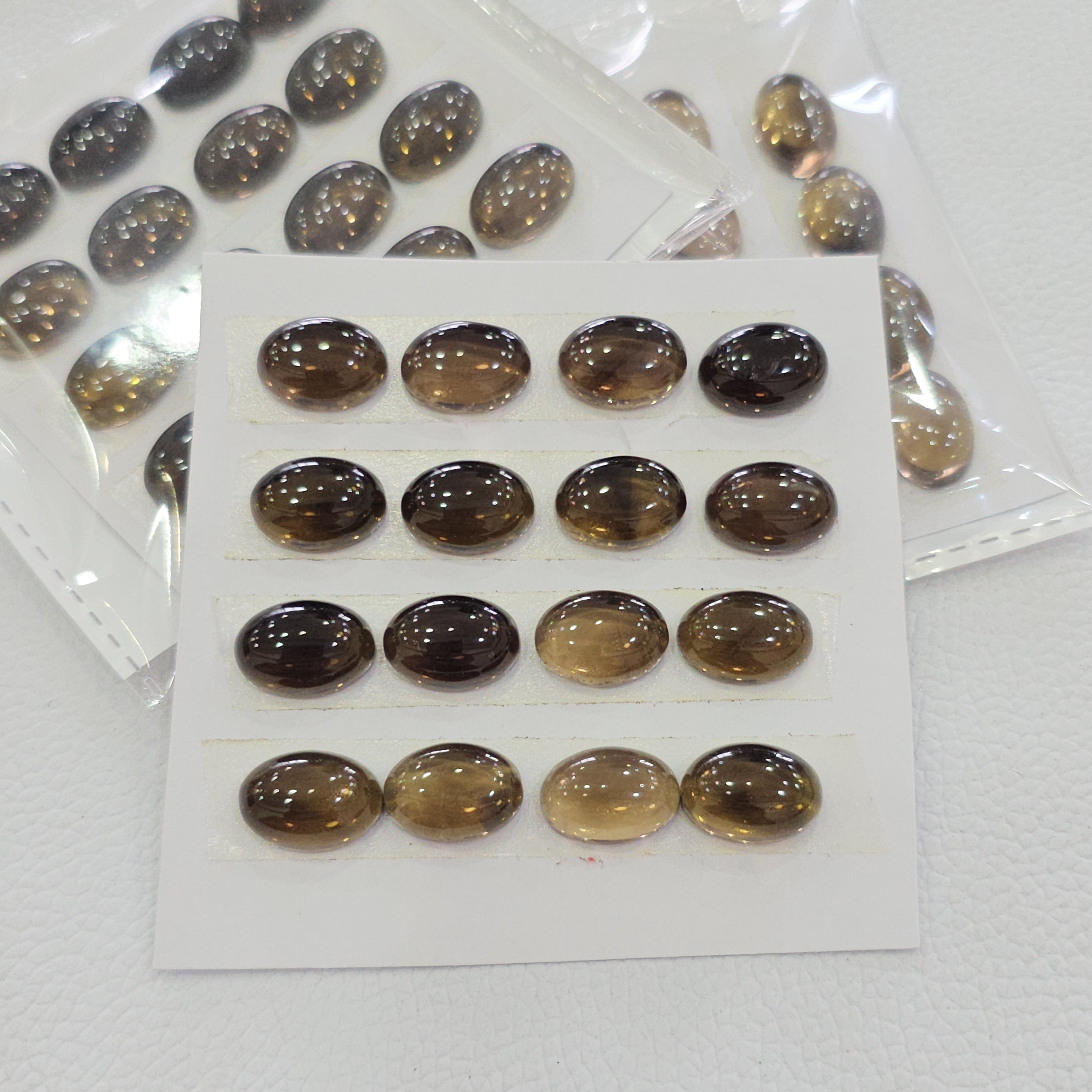 1 Card Natural Smoky Quartz Cabochon  | Oval | Size: 14x10mm - The LabradoriteKing