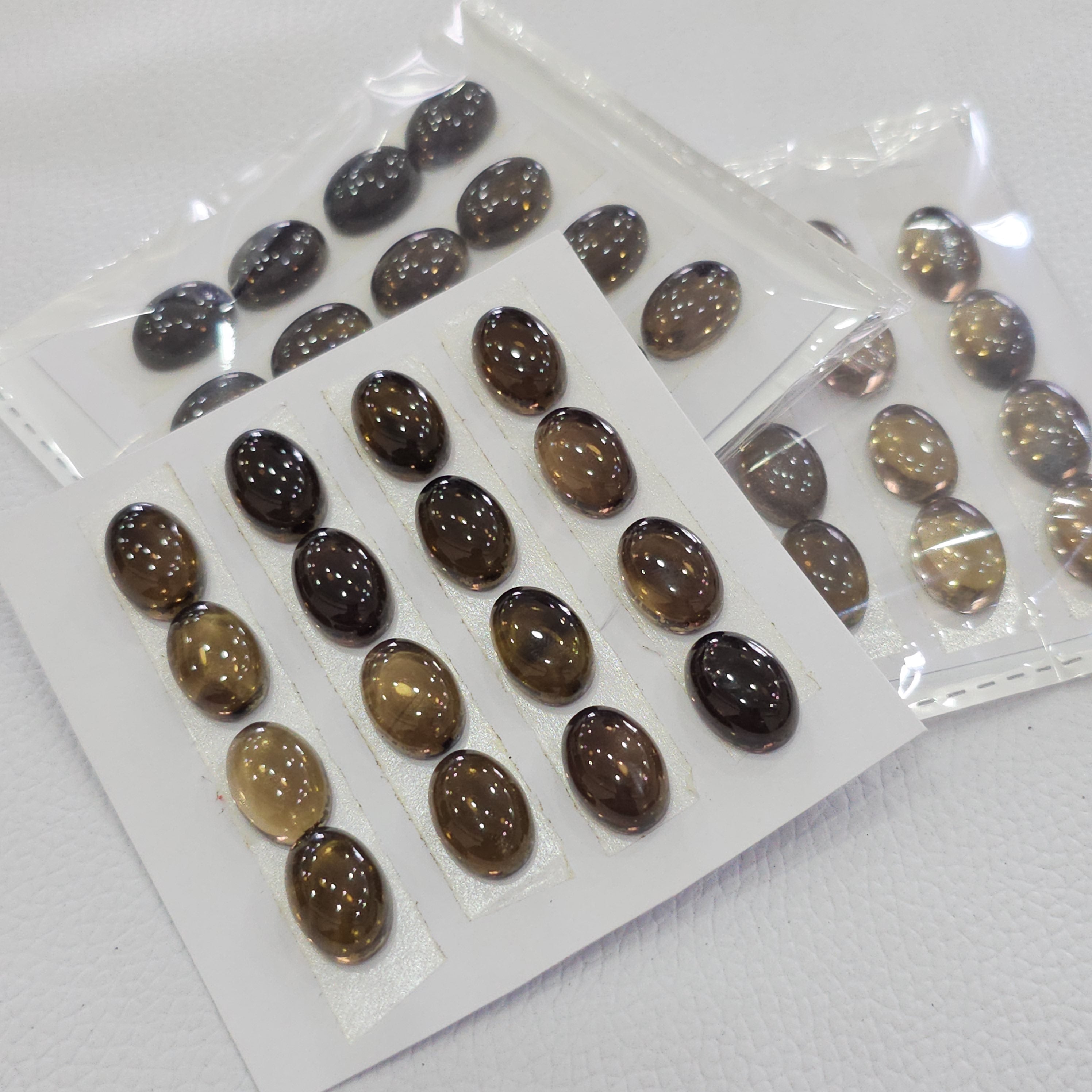 1 Card Natural Smoky Quartz Cabochon  | Oval | Size: 14x10mm - The LabradoriteKing