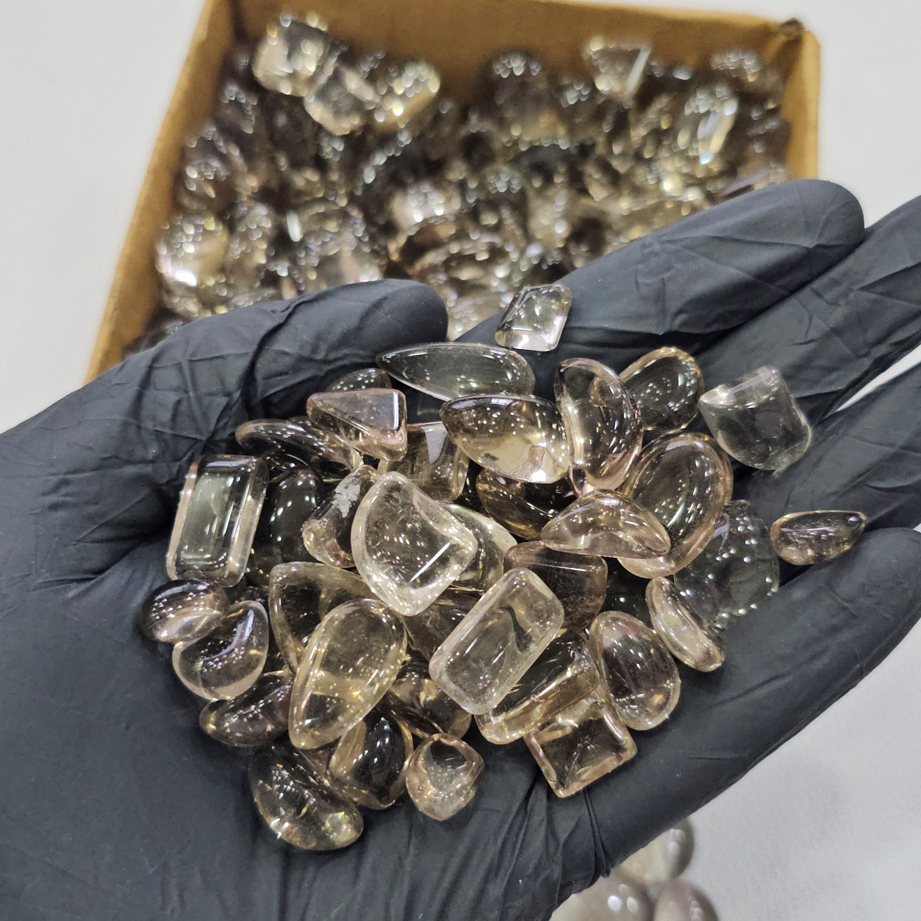 500 Grams Smoky Quartz Tumbled Cabochons | 10–25mm | Mixed Shapes | 450–500 Pcs - The LabradoriteKing