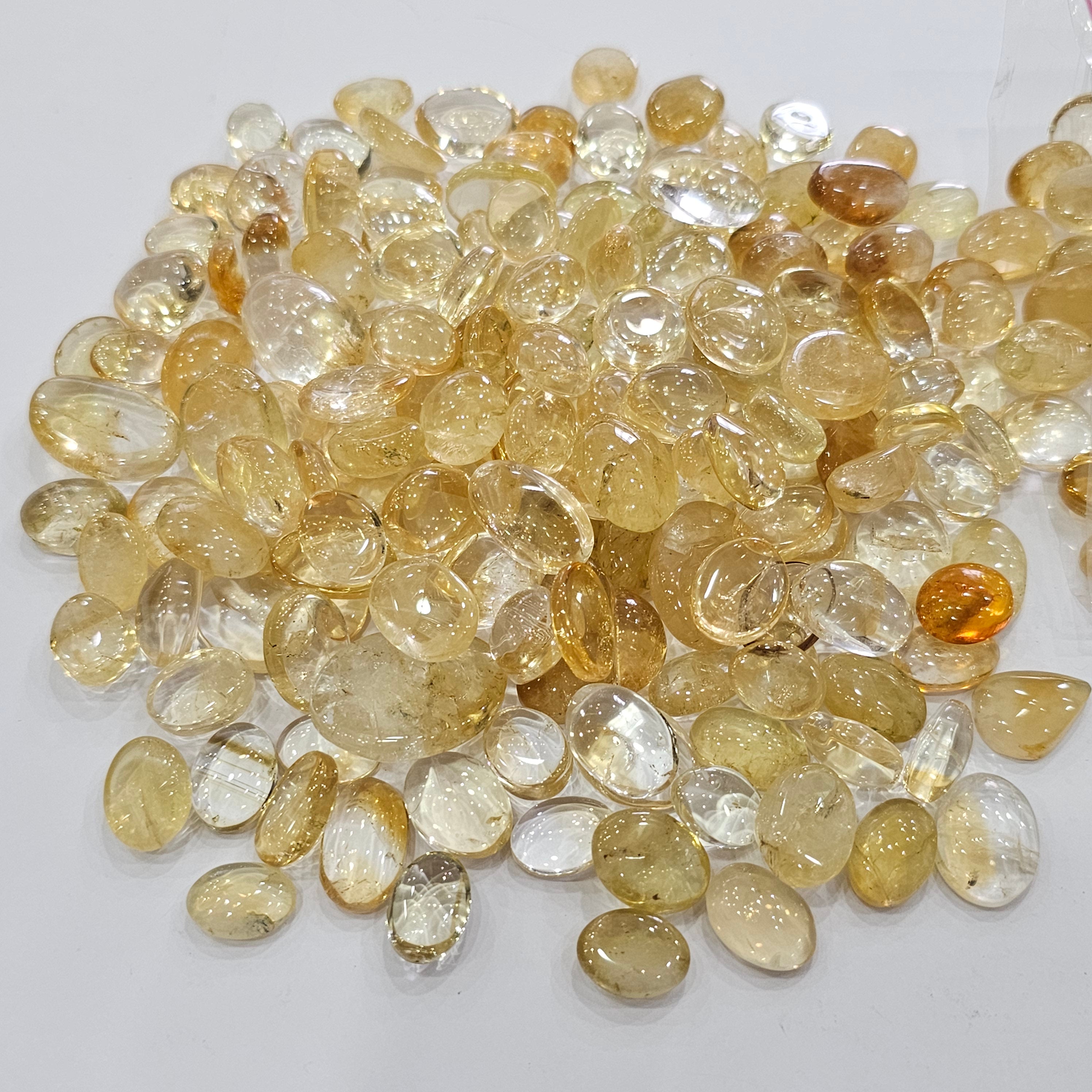 100 Grams Natural Citrine Cabochons | Mixed Shapes | 13–28mm | 40–50 Pcs | Gemstones for Jewelry Making – India - The LabradoriteKing
