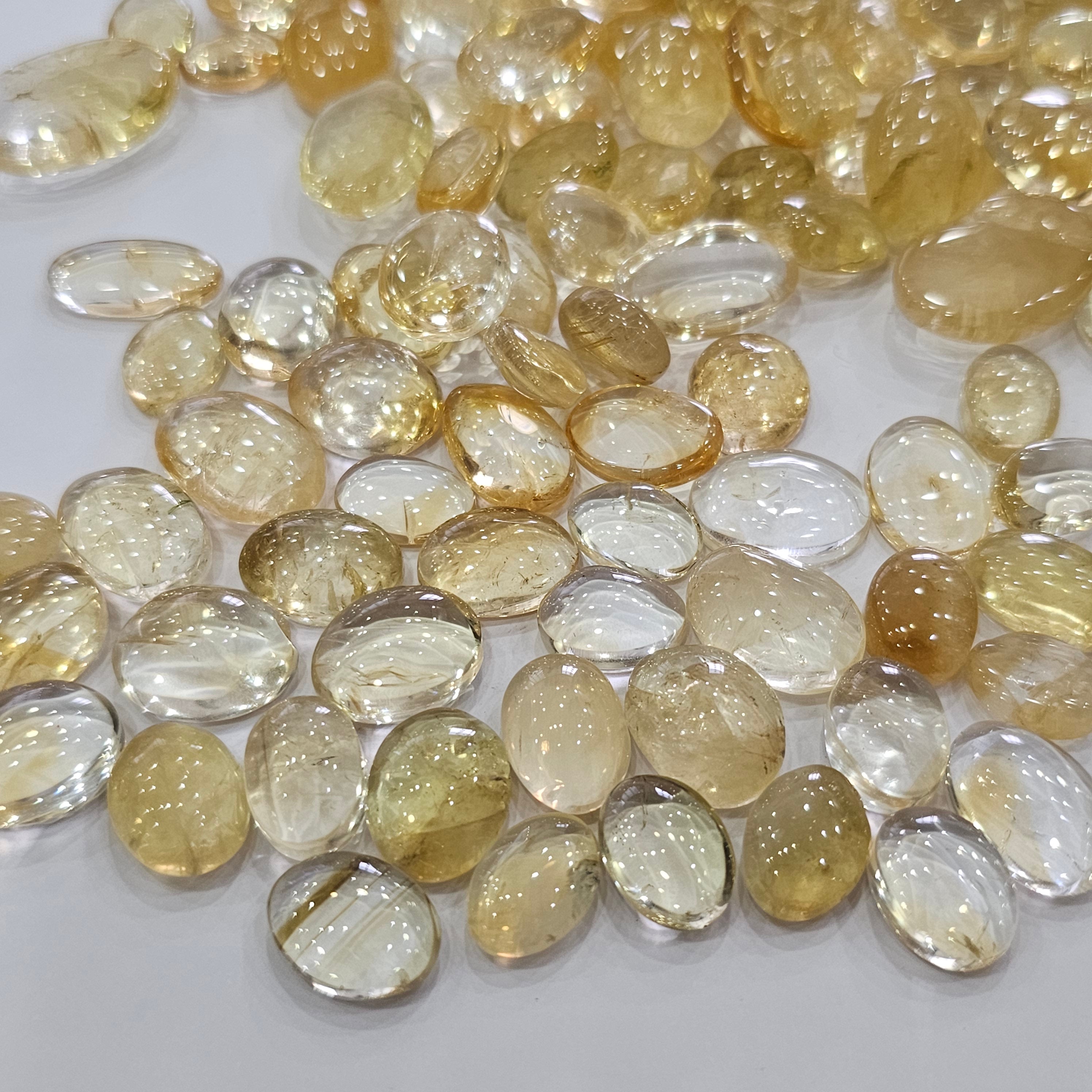 100 Grams Natural Citrine Cabochons | Mixed Shapes | 13–28mm | 40–50 Pcs | Gemstones for Jewelry Making – India - The LabradoriteKing