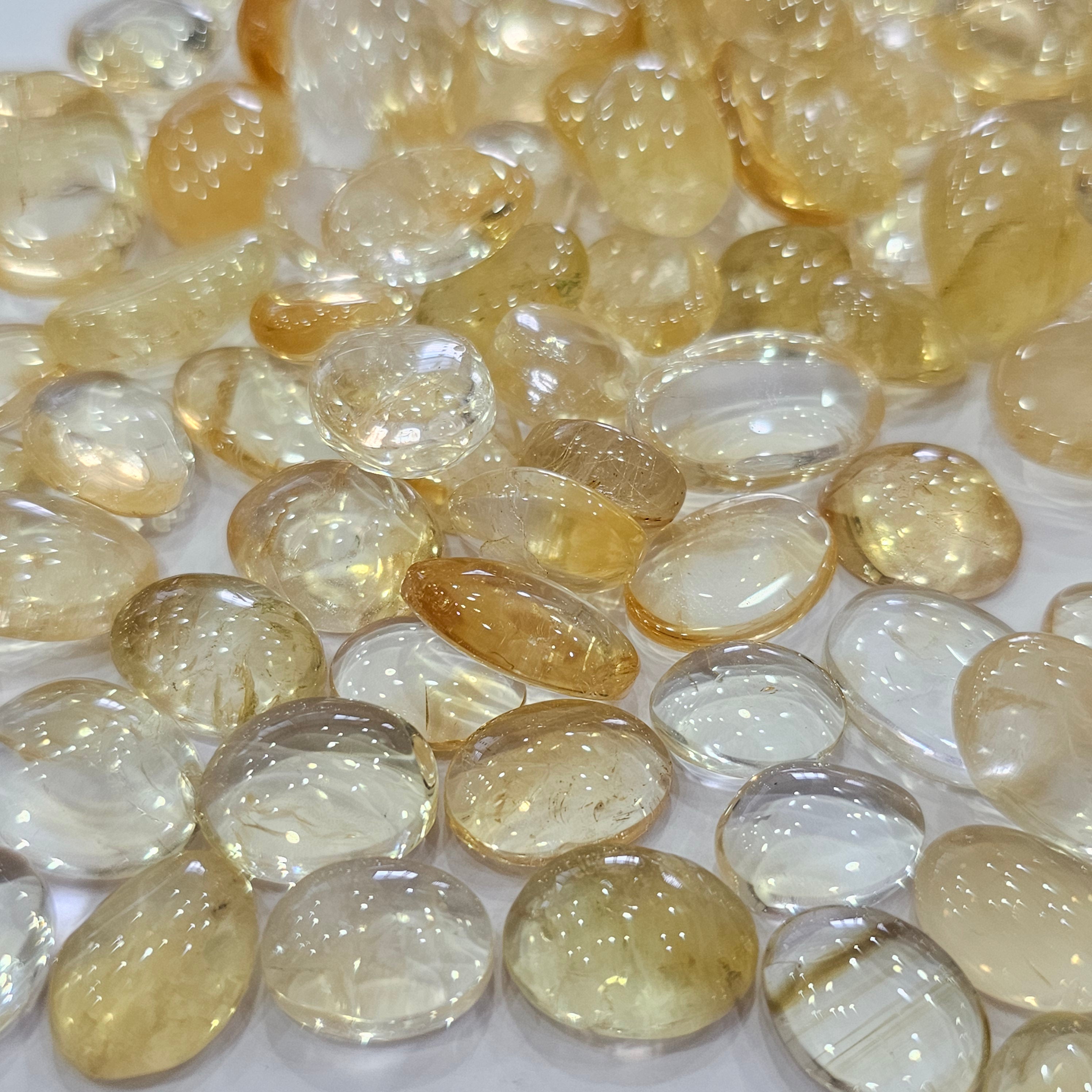 100 Grams Natural Citrine Cabochons | Mixed Shapes | 13–28mm | 40–50 Pcs | Gemstones for Jewelry Making – India - The LabradoriteKing