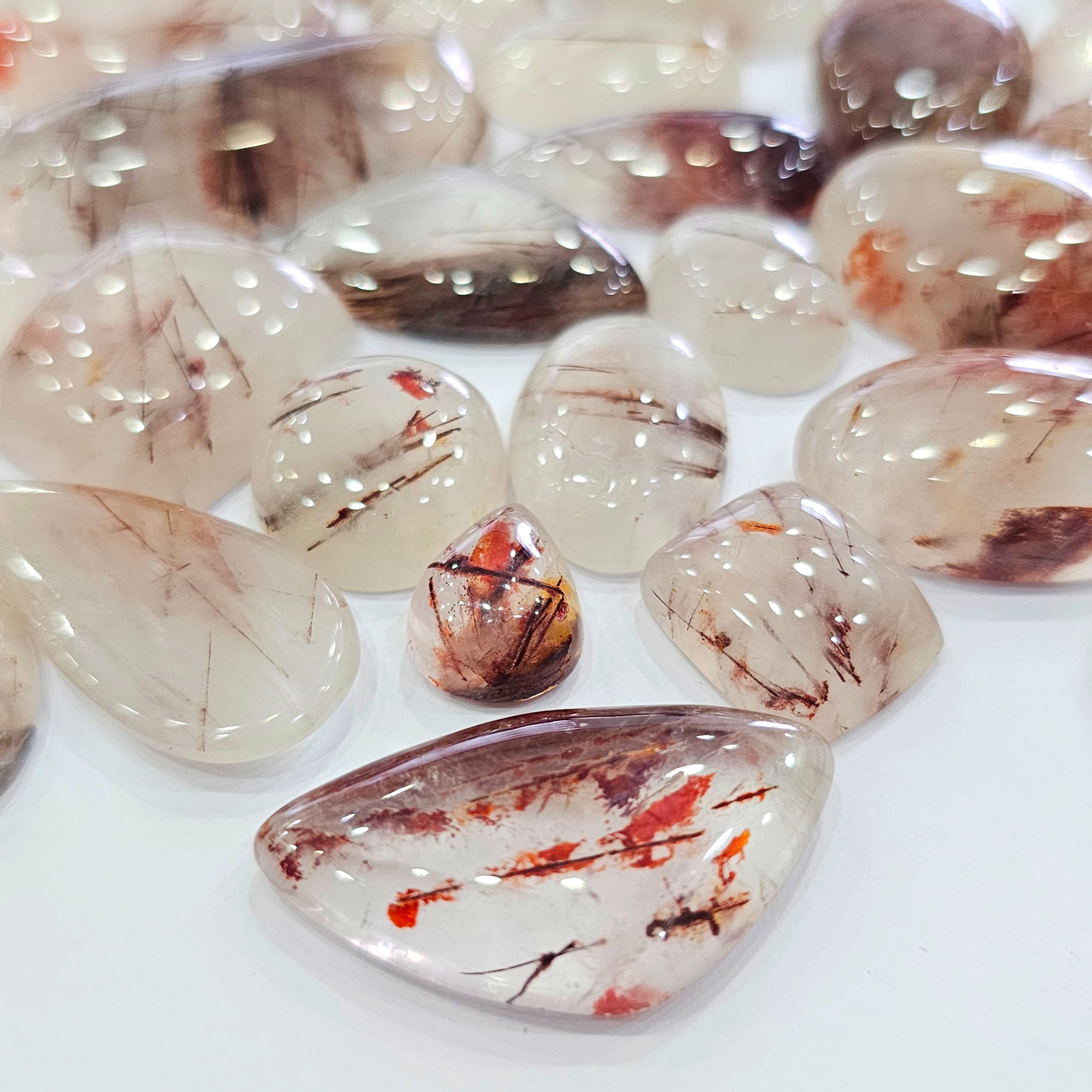 100Grams of Sagenitic Red Rutile from Brazil | sizes: 15-45mm | 15-25Pcs - The LabradoriteKing