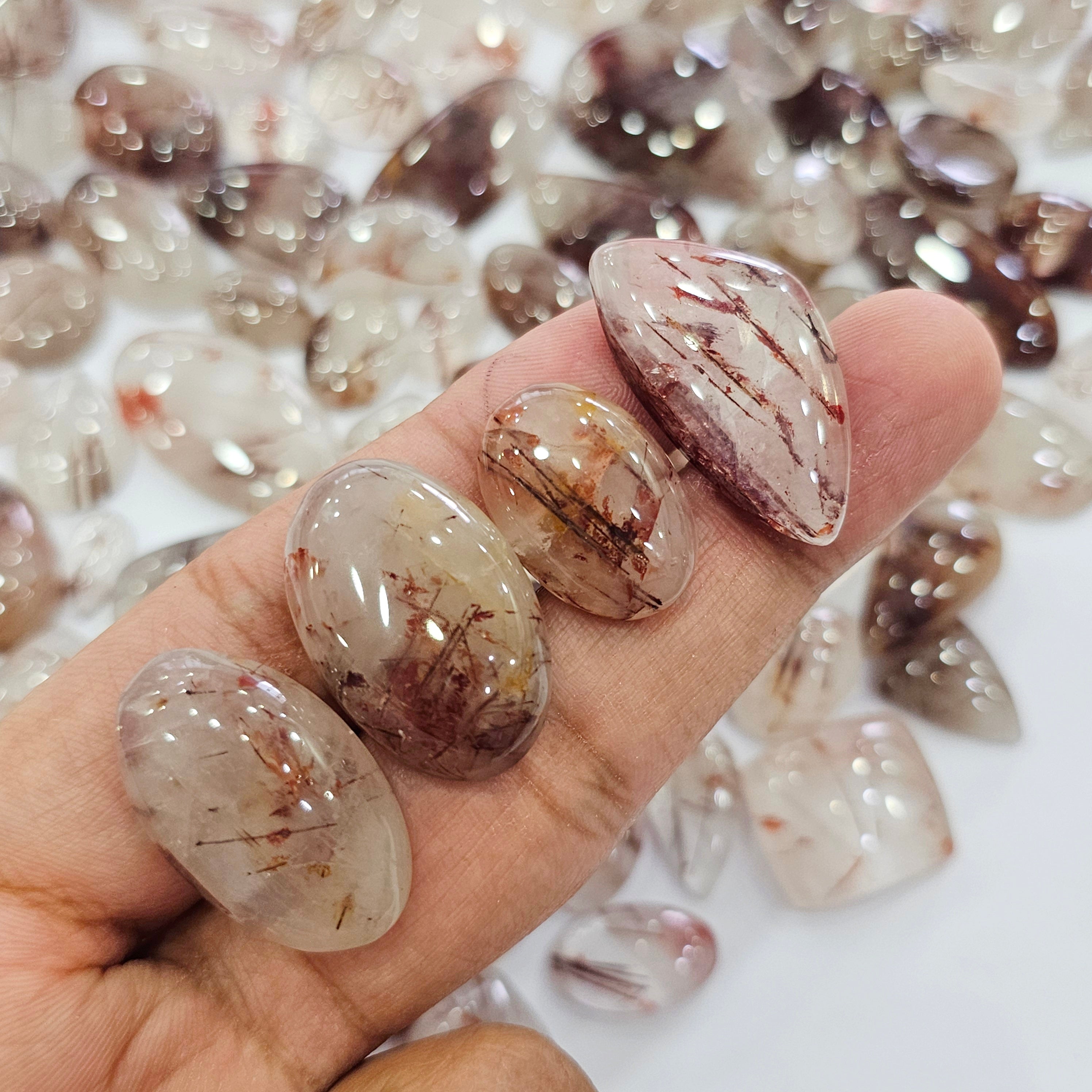 100Grams of Sagenitic Red Rutile from Brazil | sizes: 15-45mm | 15-25Pcs - The LabradoriteKing