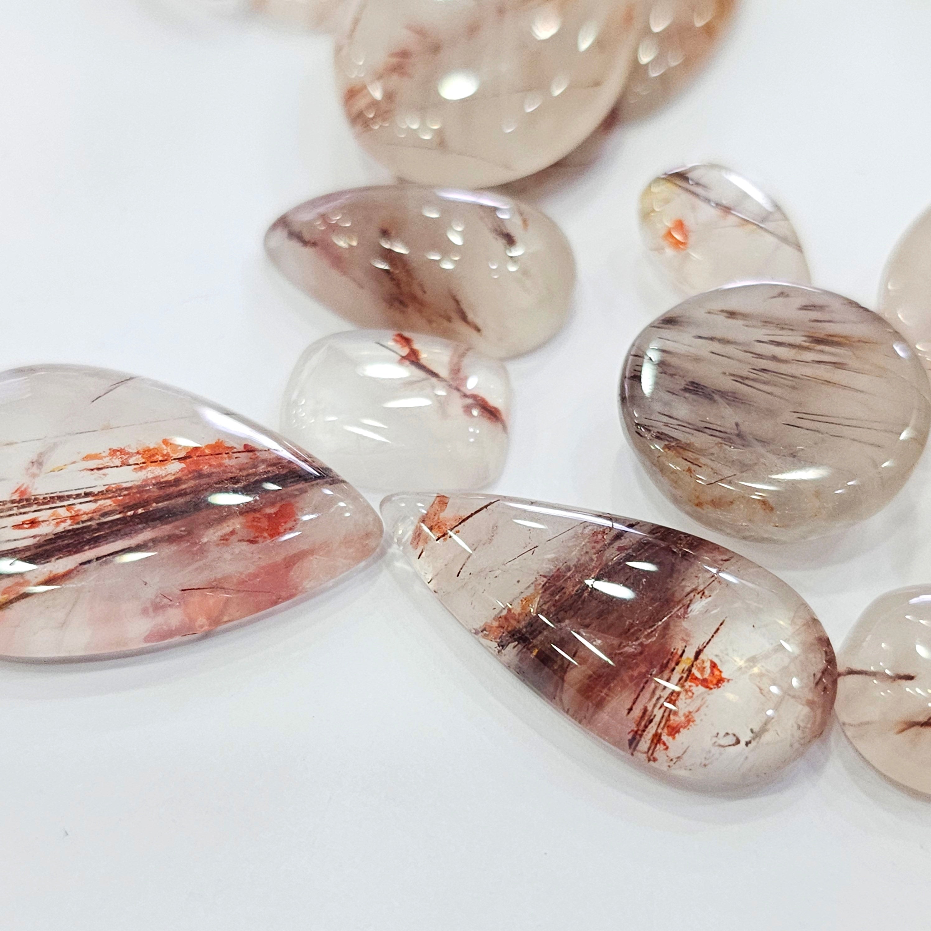 100Grams of Sagenitic Red Rutile from Brazil | sizes: 15-45mm | 15-25Pcs - The LabradoriteKing