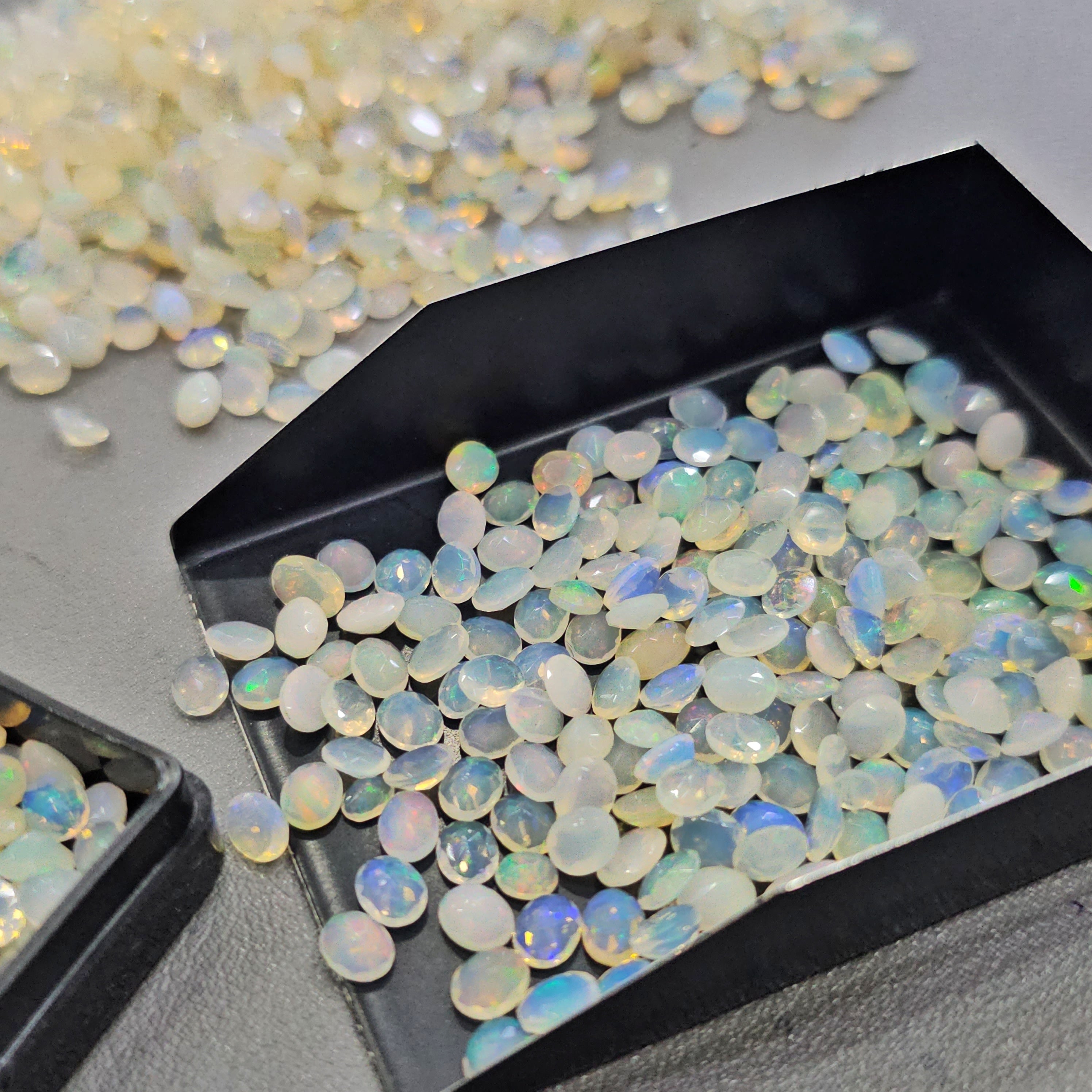 20Cts of Natural Opal Faceted | Oval |Sizes: 5x4mm | 90-100Pcs - The LabradoriteKing