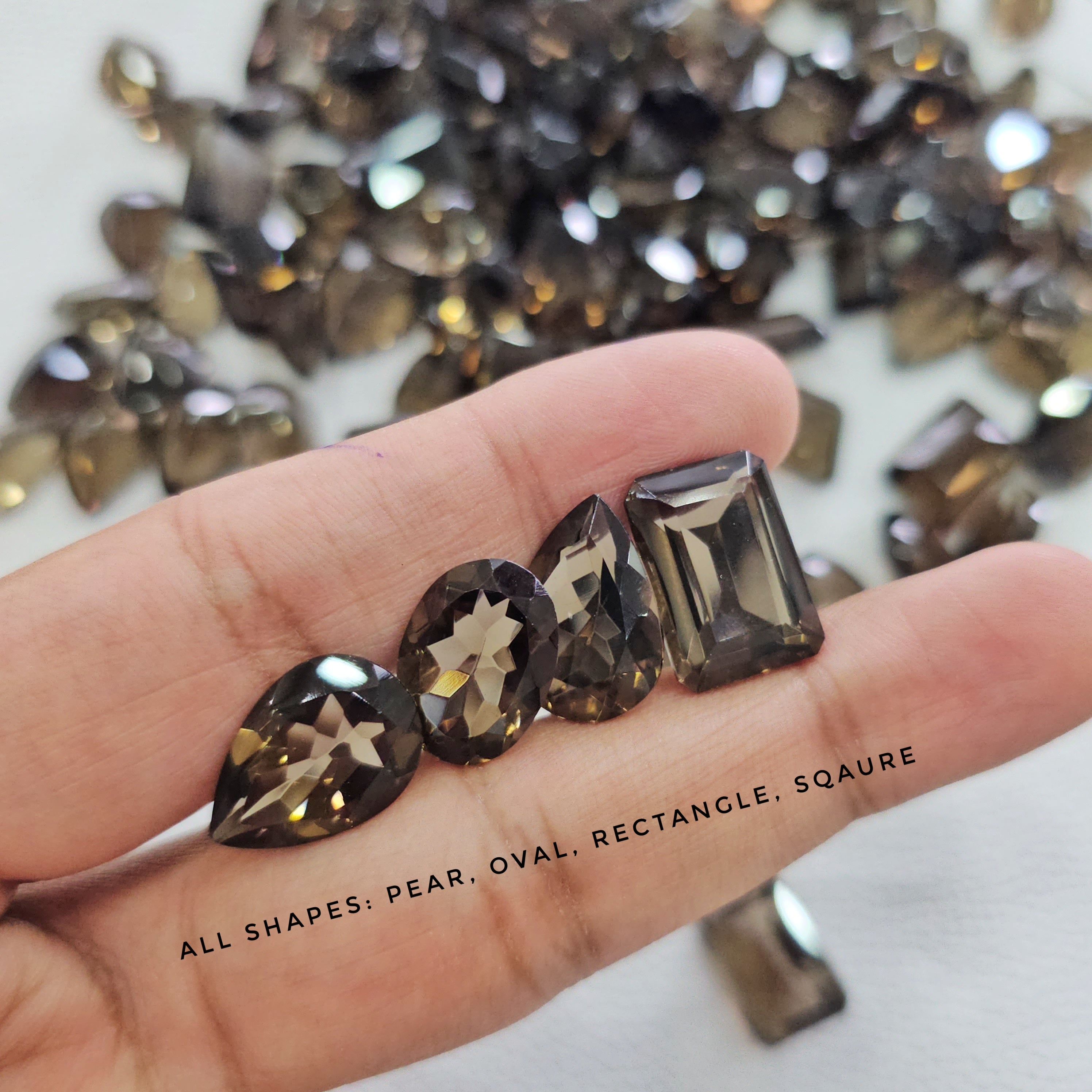 250 Grams of Flawless Smoky Quartz Facets | 12–18mm | 150–180 Pcs | Mixed Shapes - The LabradoriteKing