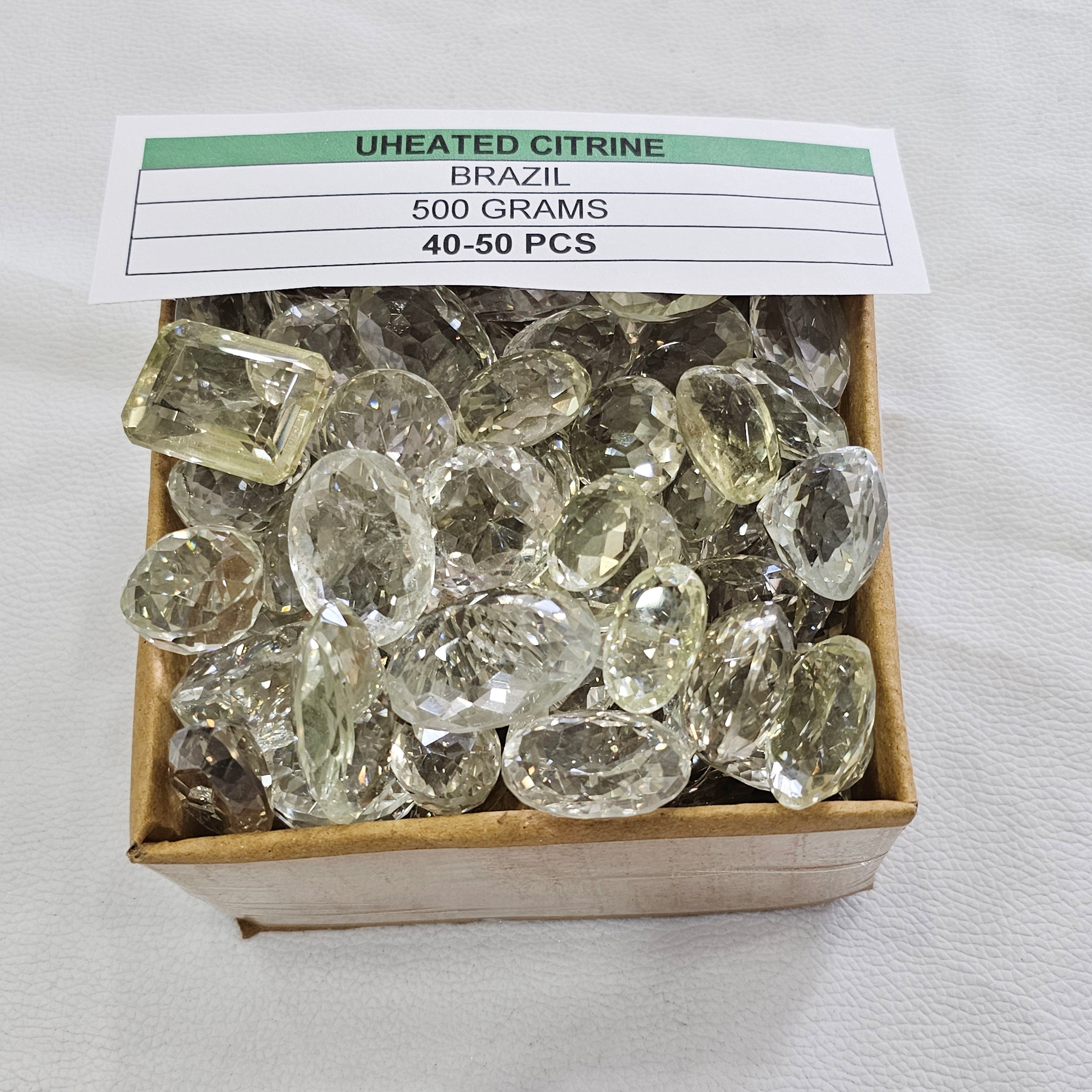500 Grams of Natural Unheated Citrine Faceted Gemstones | 22–44mm | 40–50 Pcs | - The LabradoriteKing