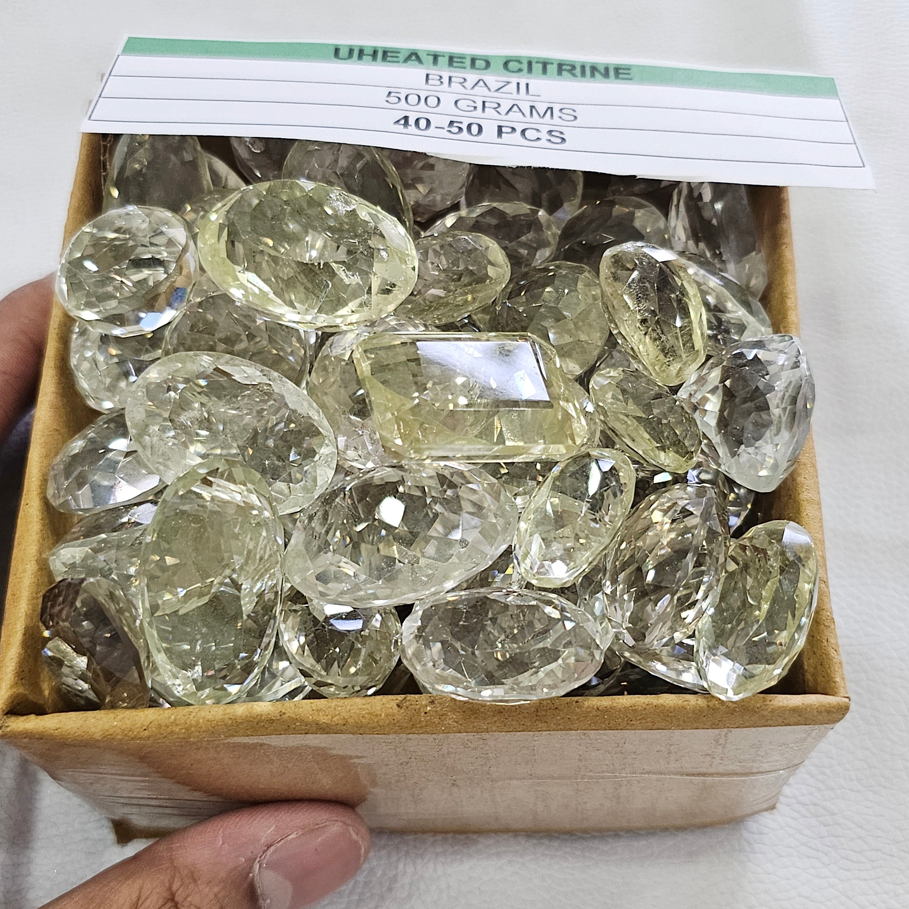 500 Grams of Natural Unheated Citrine Faceted Gemstones | 22–44mm | 40–50 Pcs | - The LabradoriteKing